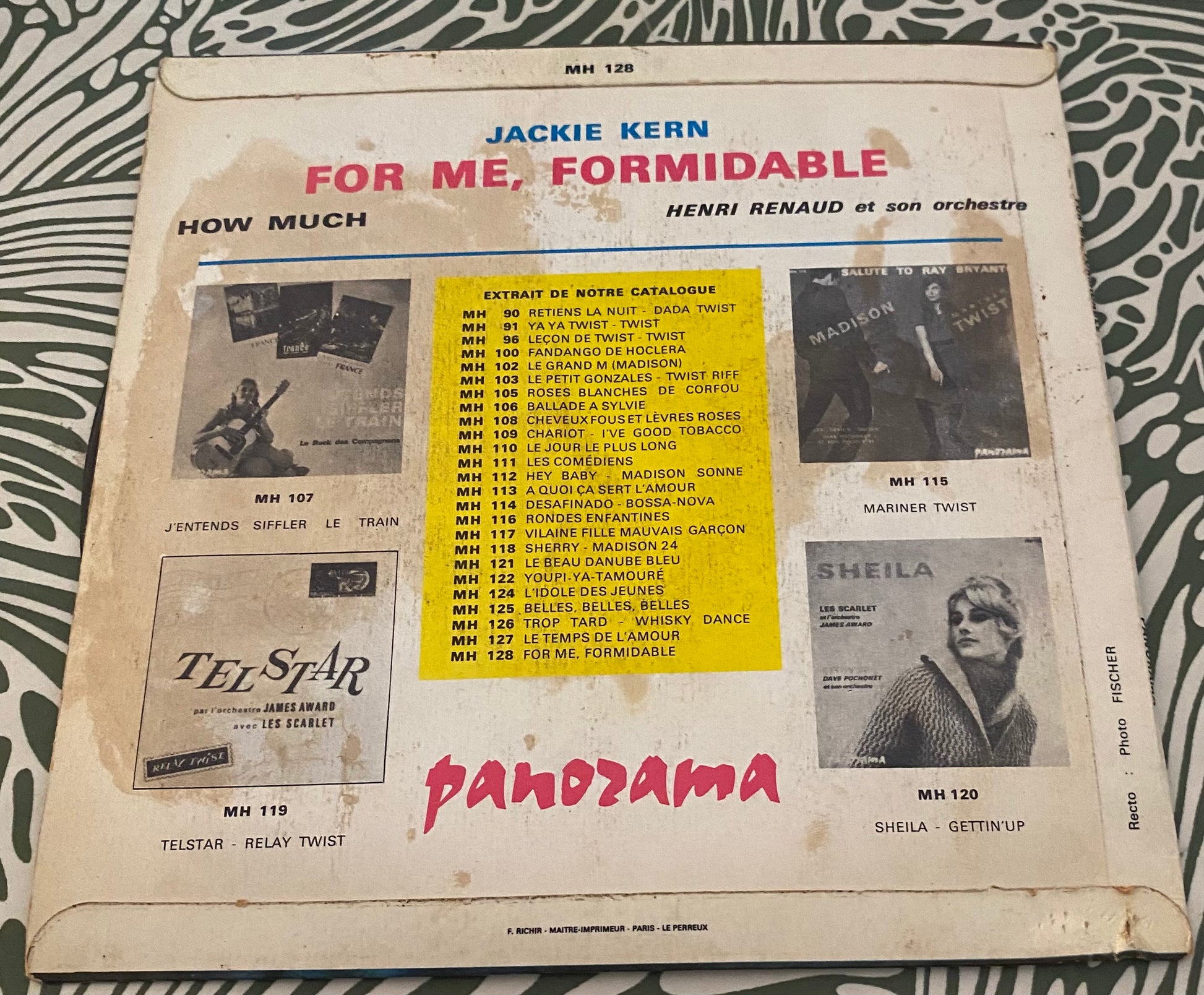 Disque vinyle 45 Tours Jackie Kern. For me formidable. Henri Renaud et son orchestre