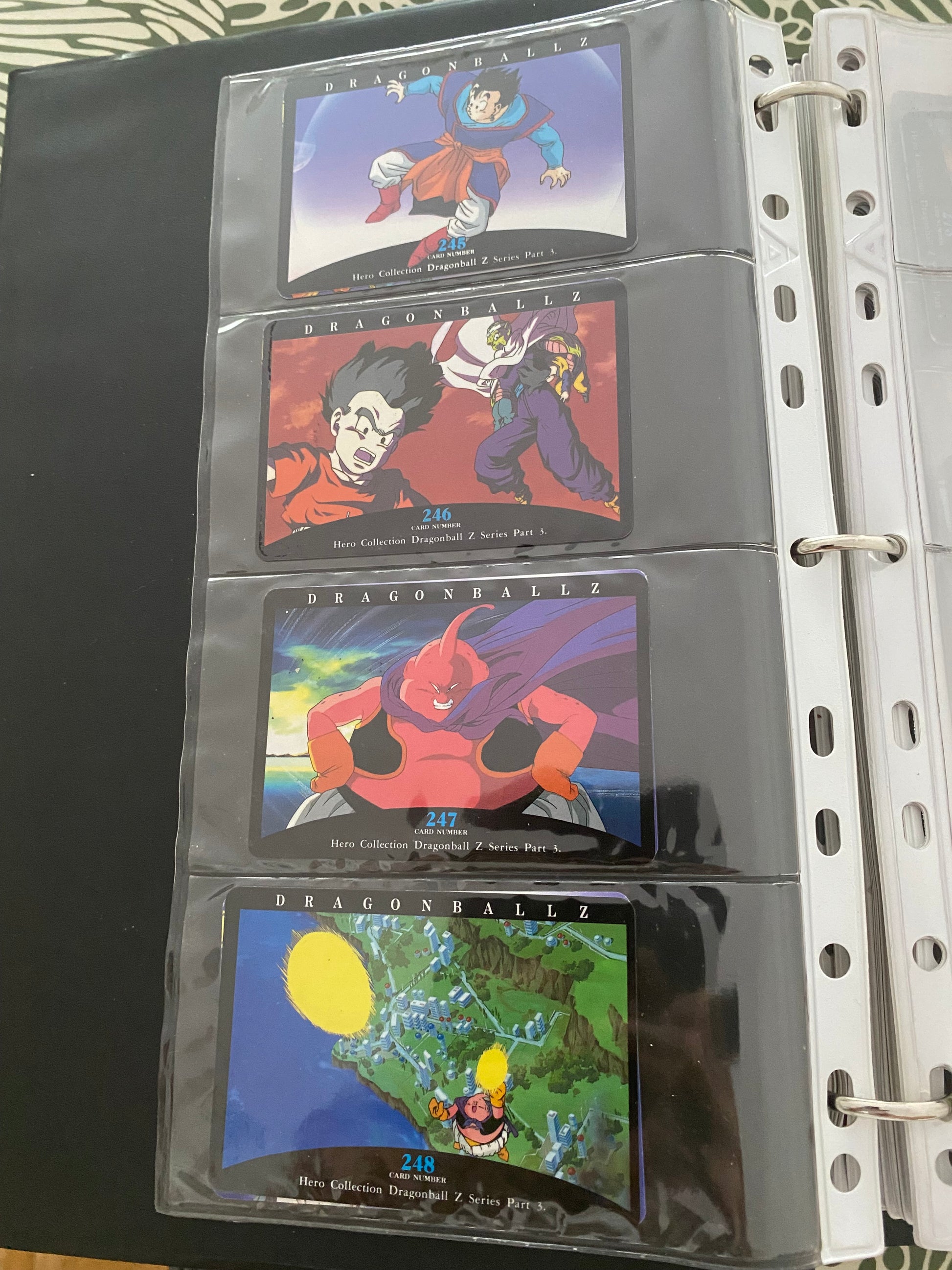 Dragon Ball Z part 3 cartes de collection numéro 245.246.247.248 Lot de 4