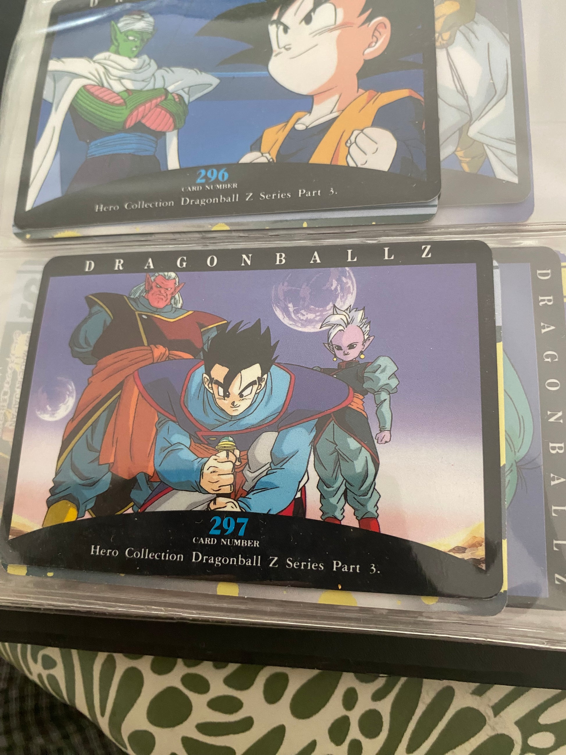 Dragon Ball Z part 3 cartes de collection numéro 294.295.296.297