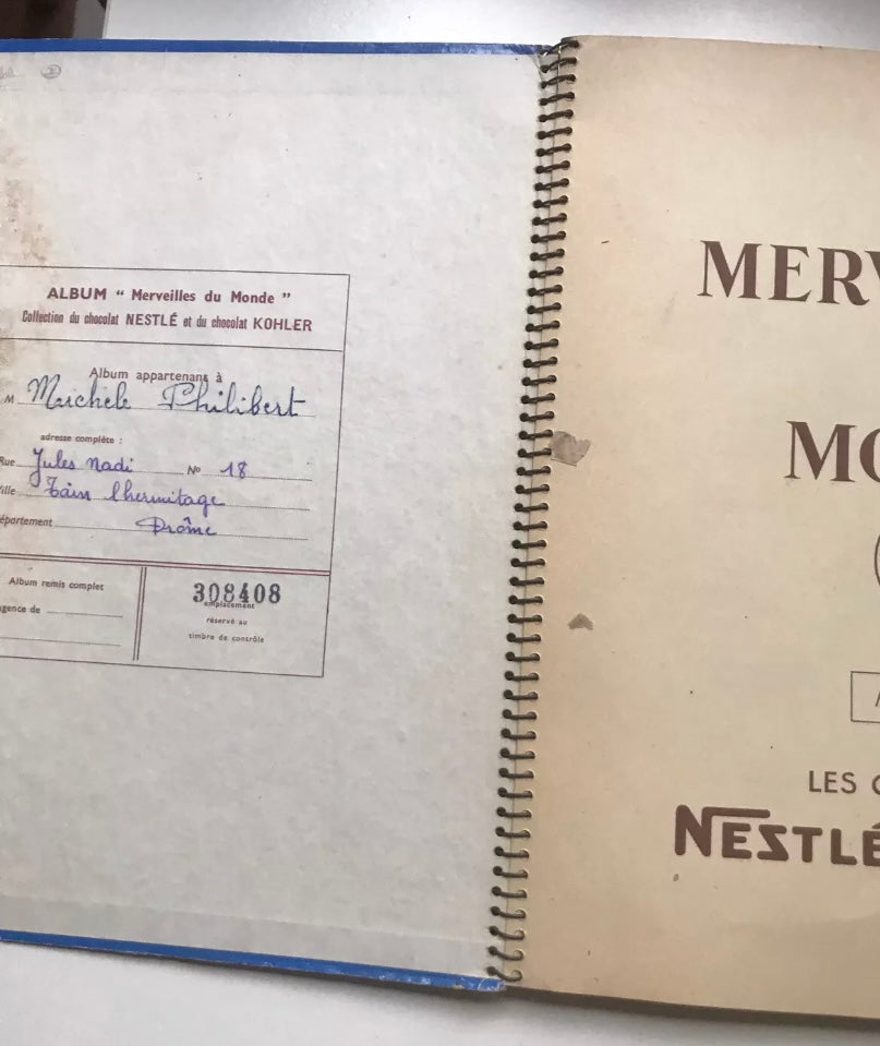 Album d’images Nestlé ancien 1957-1958. Complet. Les merveilles du monde