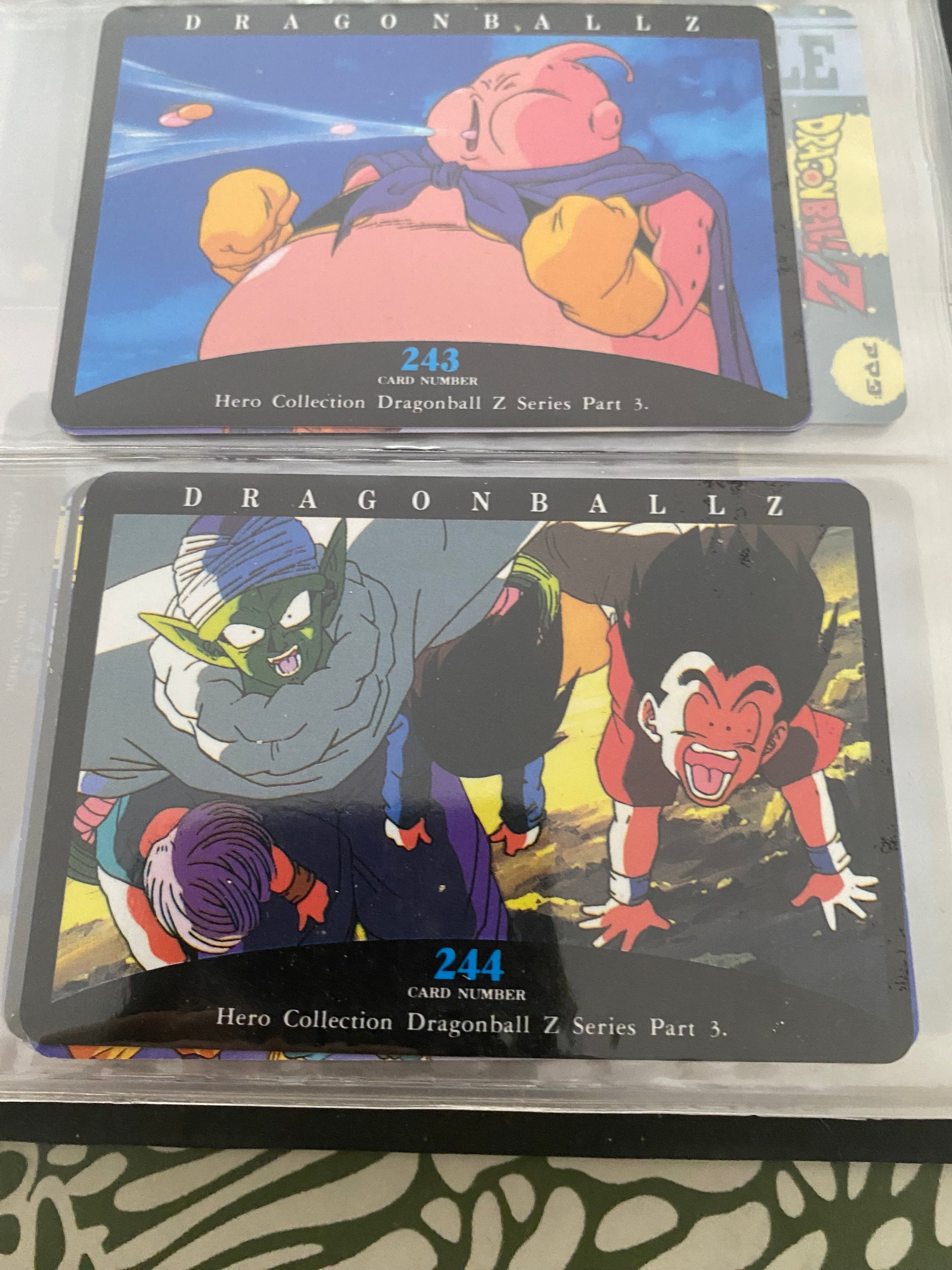 Dragon Ball Z part 3 cartes de collection numéro 241.242.243.244 Lot de 4