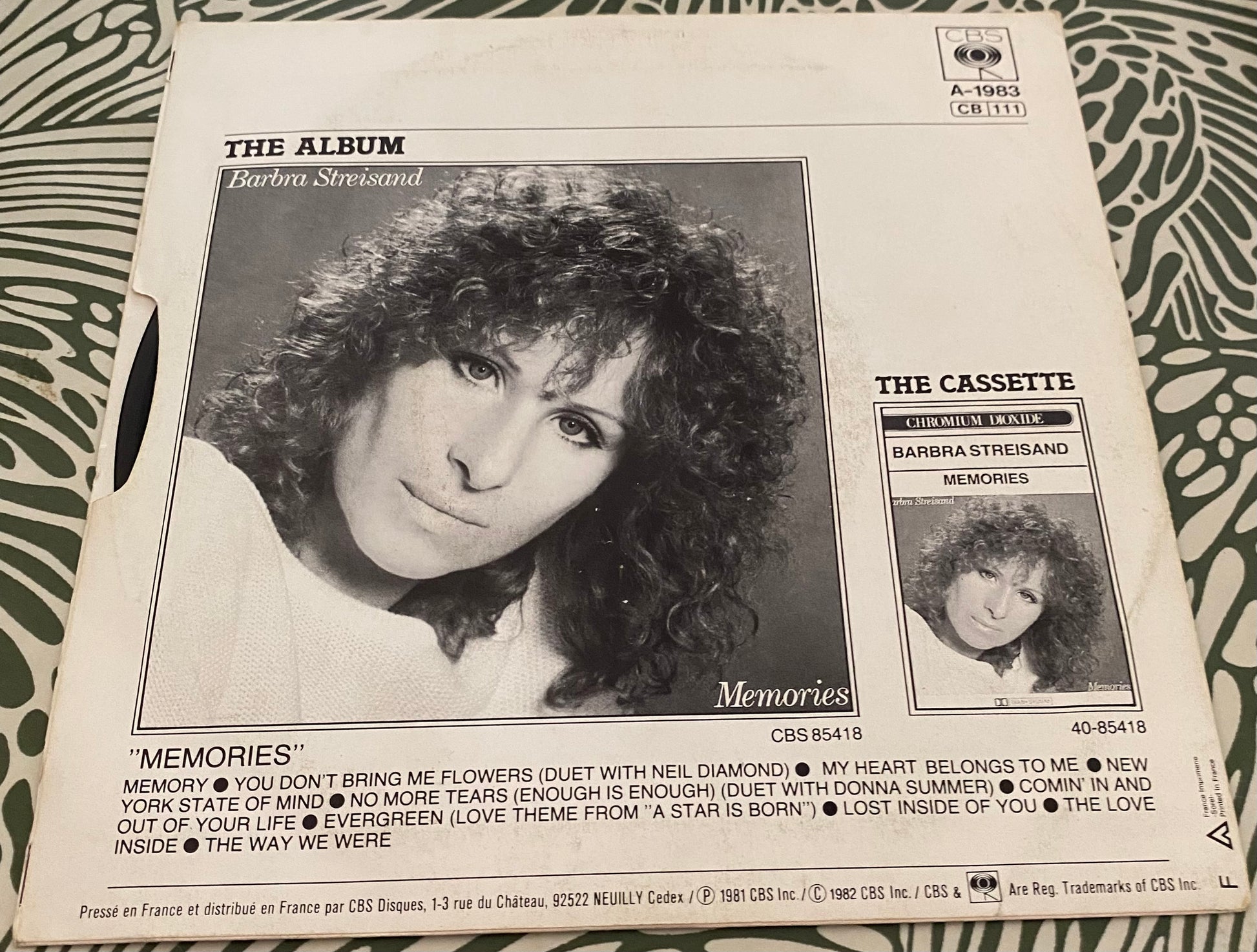 Disque vinyle 45 tours Barbra Streisand Memory
