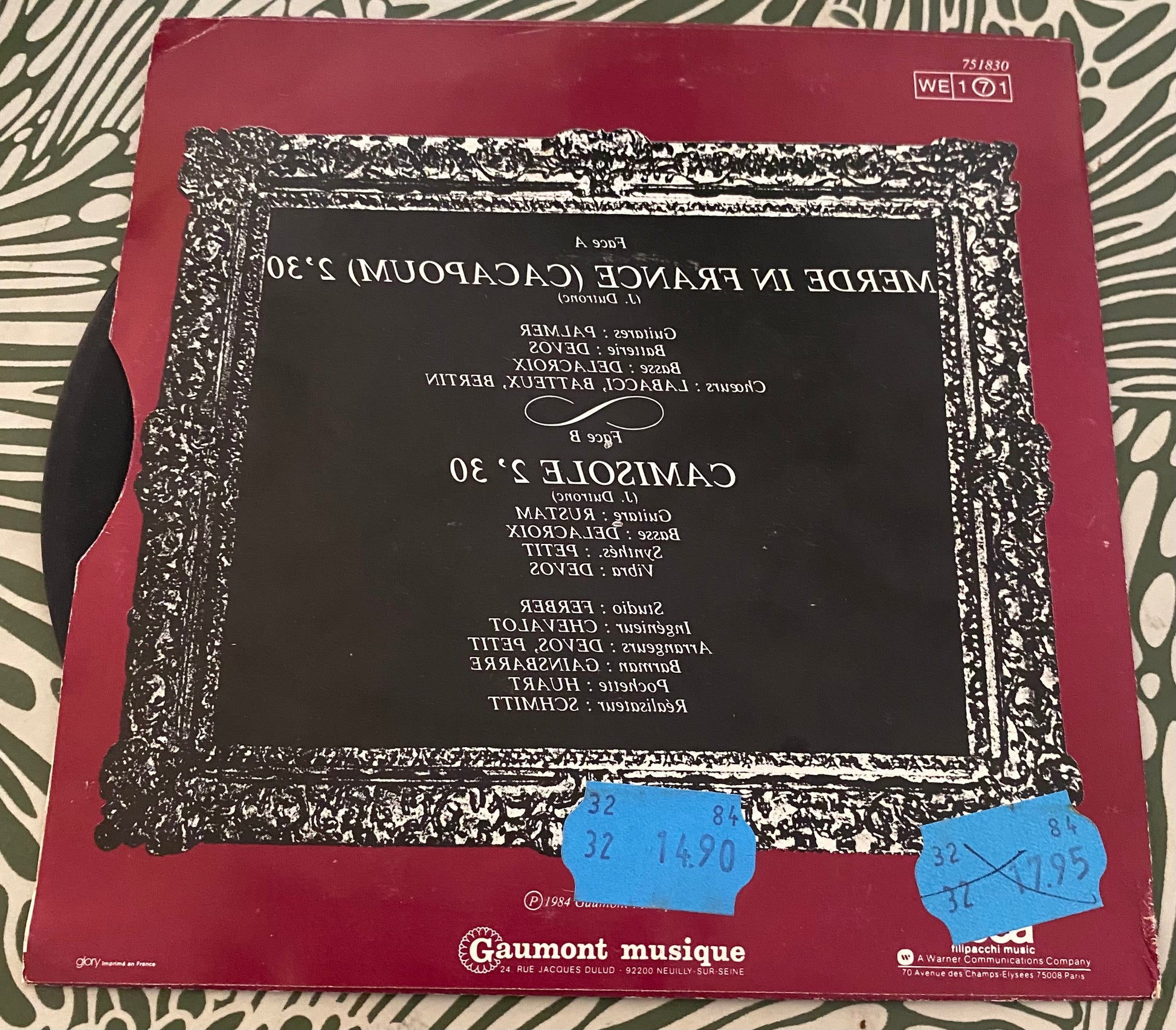 Disque vinyle 45 Tours Jacques Dutronc. Merde in France