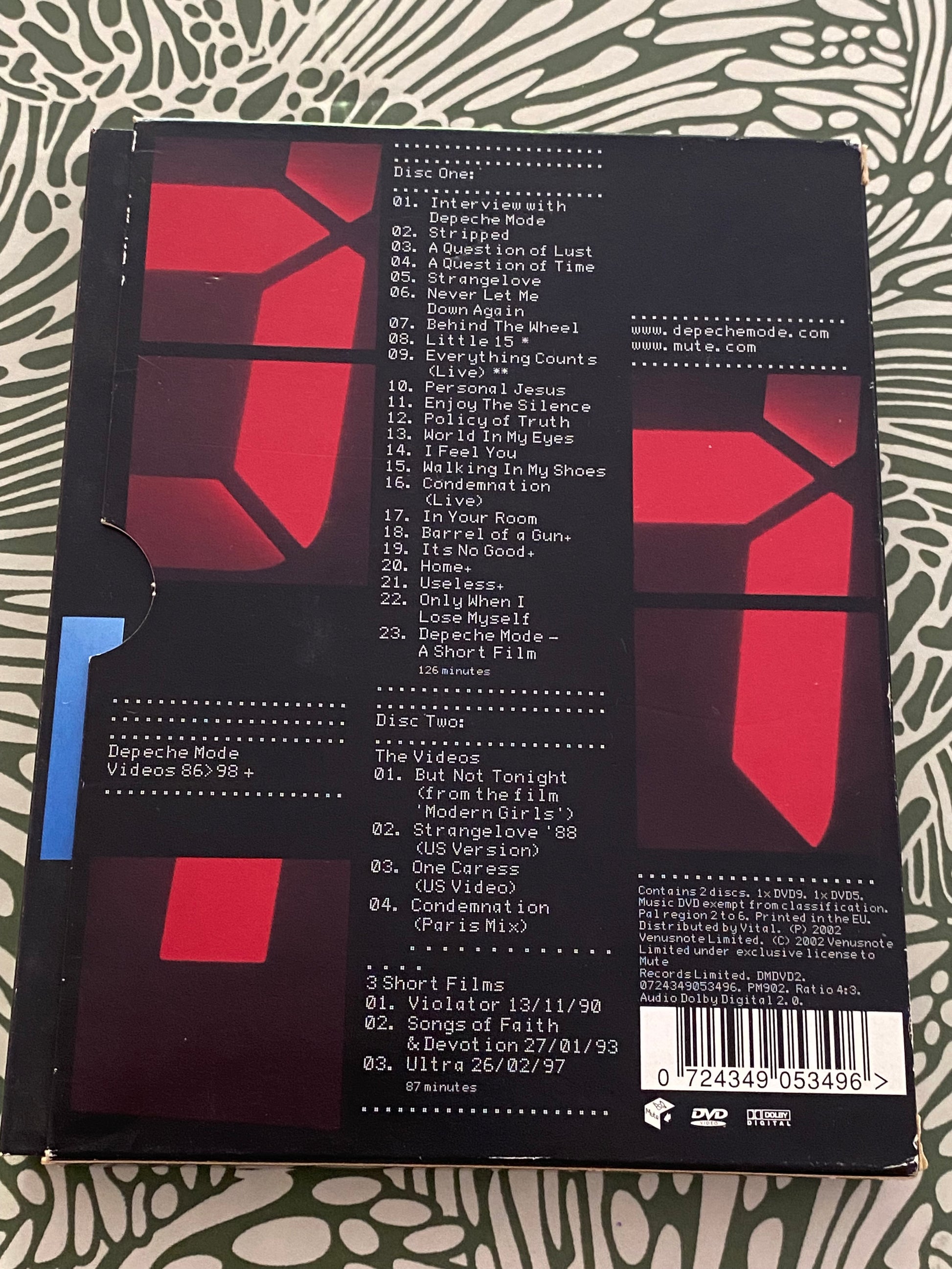 DVD vidéo Depeche Mode vidéos 86-98. Deluxe édition