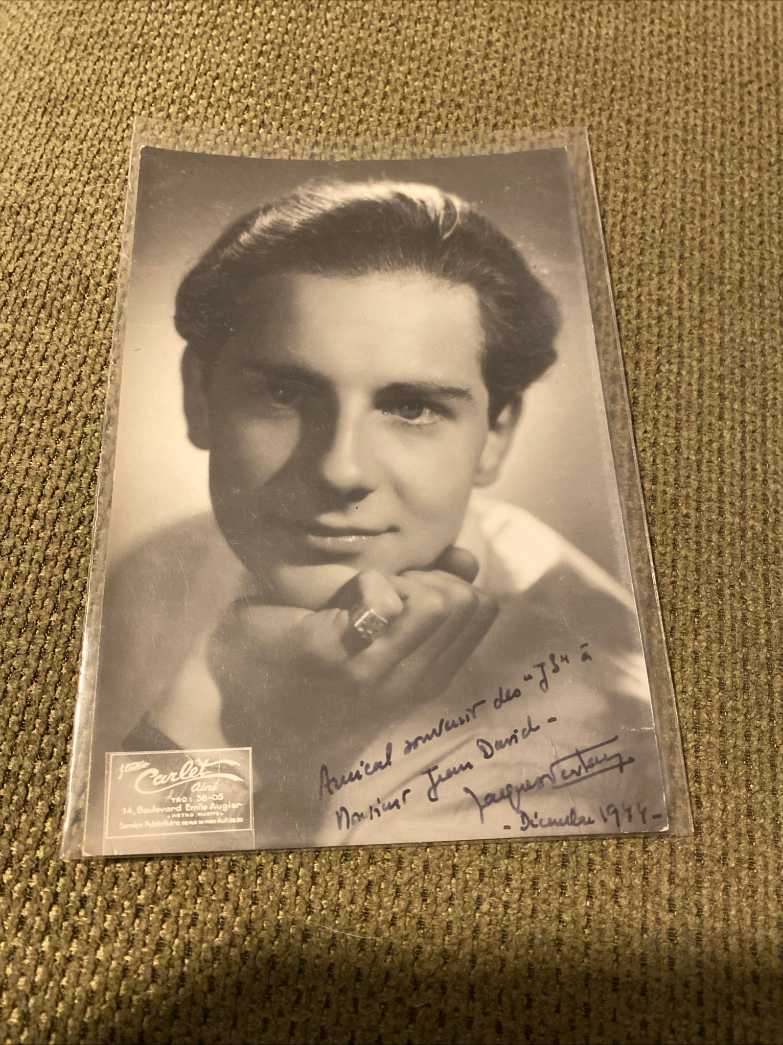 Carte postale carte promo dédicacée Jacques Vertan 1944
