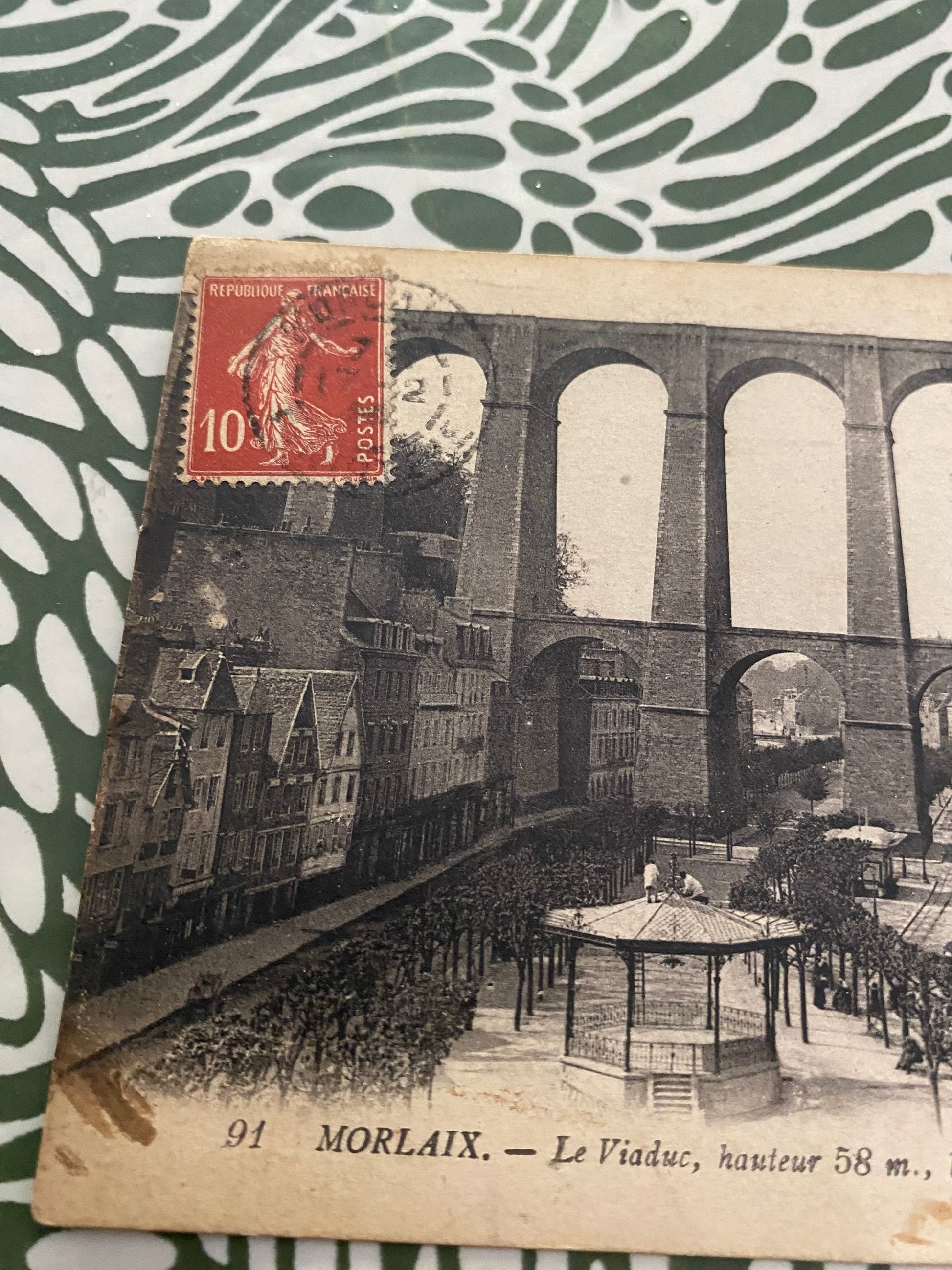 Carte postale ancienne Morlaix. Le Viaduc hauteur 58 mètres
