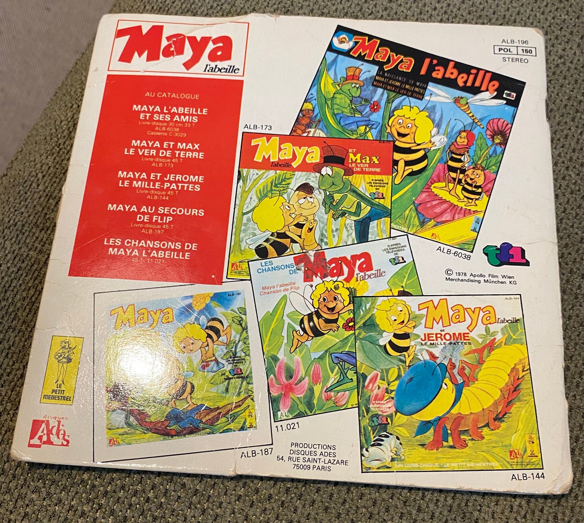Livre disque vinyle Maya et Alexandre. TF1