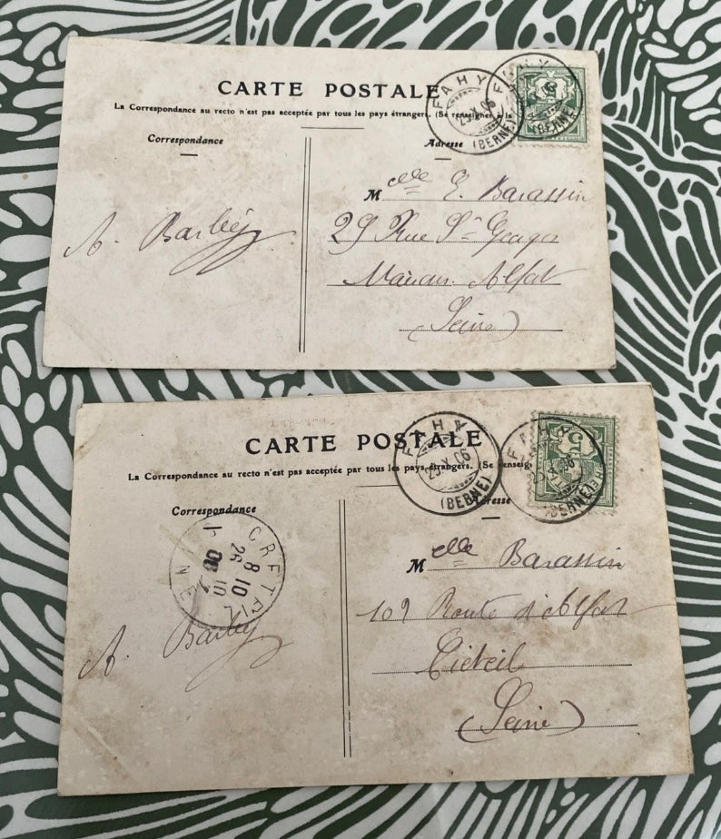Cartes postales anciennes Frontières Franco-Suisses 1906 lot de 2
