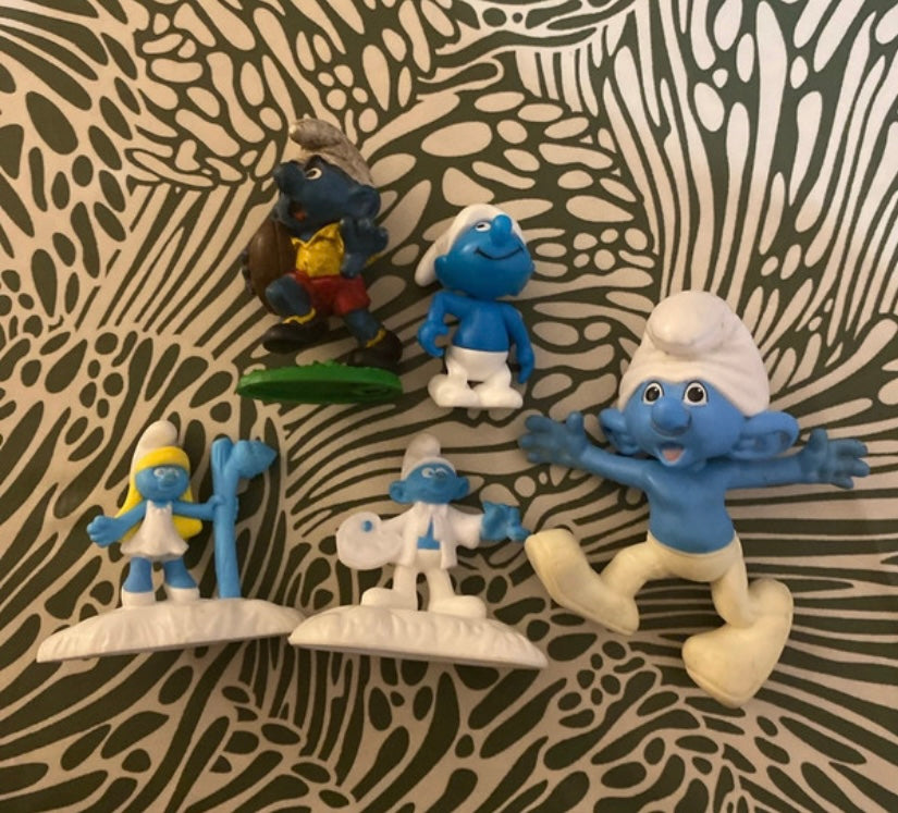 Figurines anciennes schtroumpfs Lot de 5