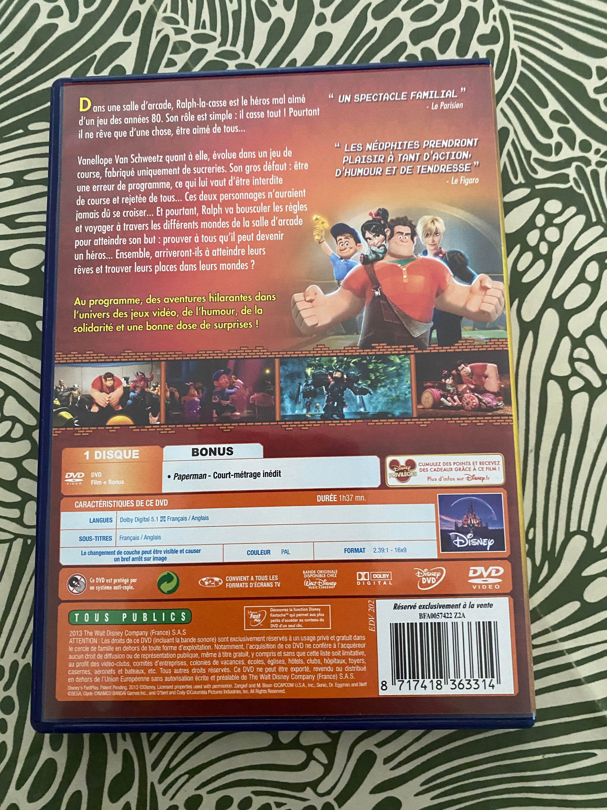 DVD dessin animé Le monde de Ralph