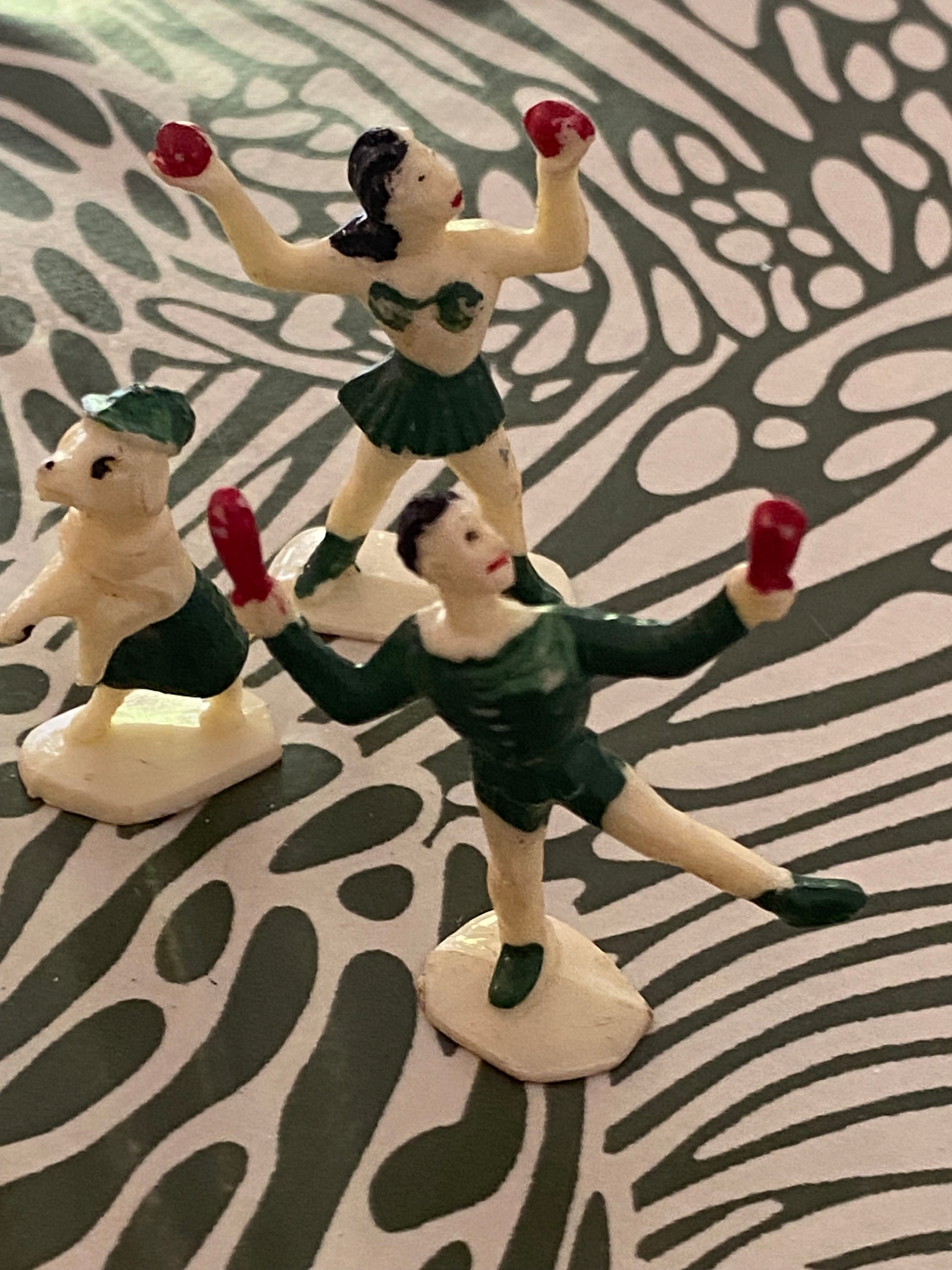 Figurines publicitaires Café Nadi. Rare personnages de cirque Lot de 7. Année 50.