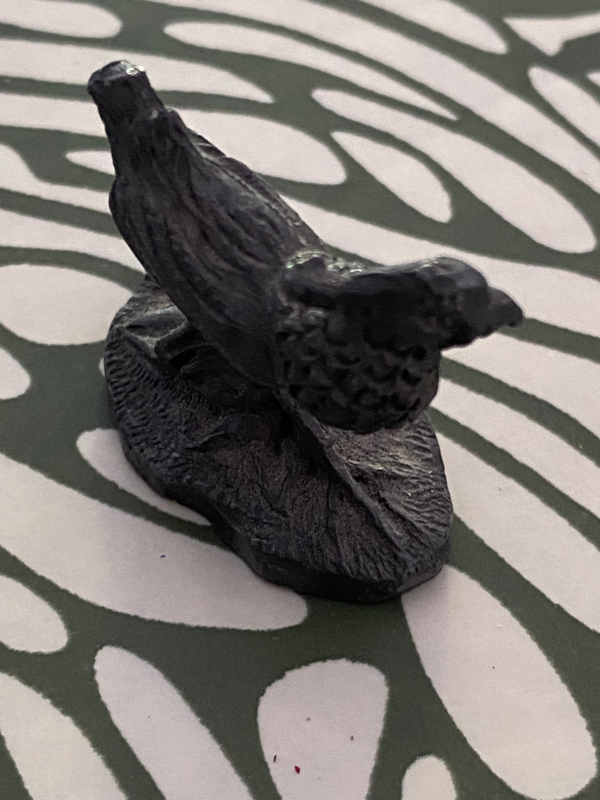 Petite figurine ancienne Faisan en plomb