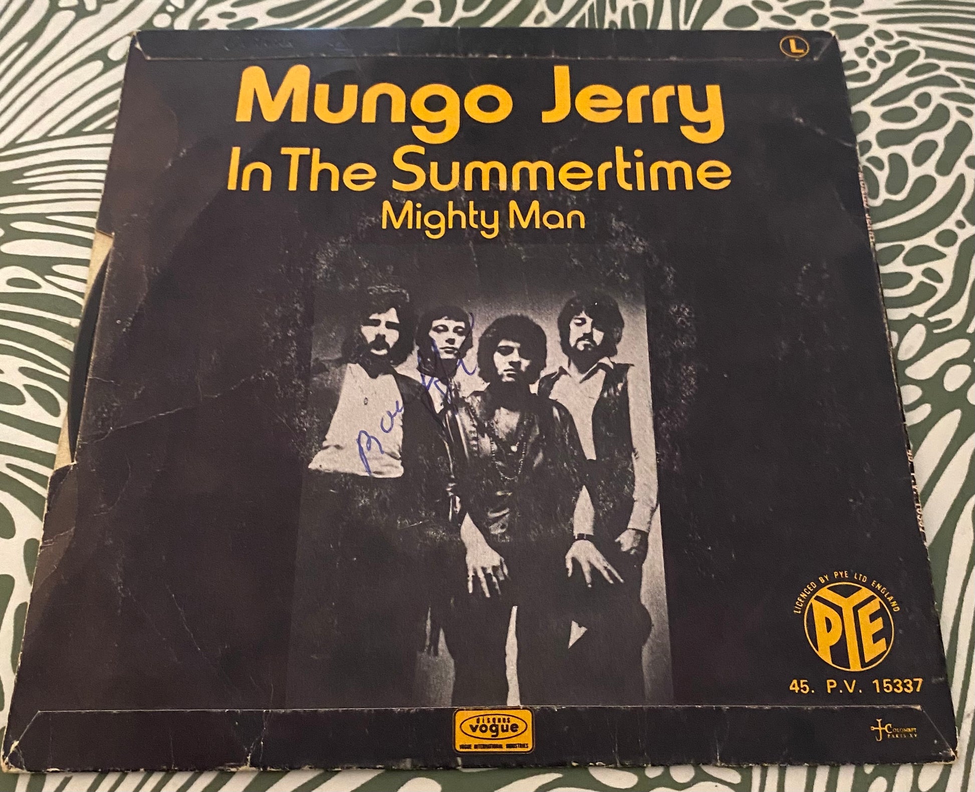 Disque vinyle 45 tours Mungo Jerry. In the Summertime