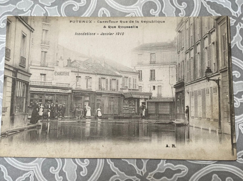 Cartes postales anciennes Puteaux inondations Janvier 1910 Lot de 6