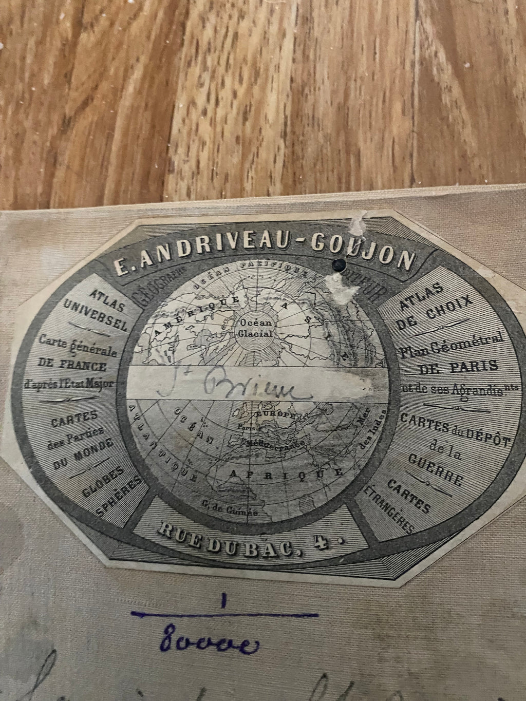 Carte territoire ancienne E. Andriveau - Goujon. Saint brieuc en toile 1887