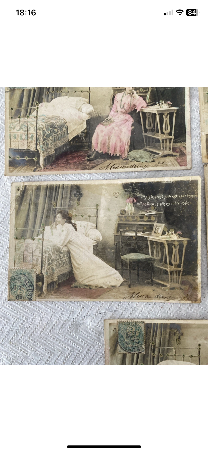 Cartes postales anciennes. Rêves de fiancée. Édition R. P. I début 1900 Lot de 5