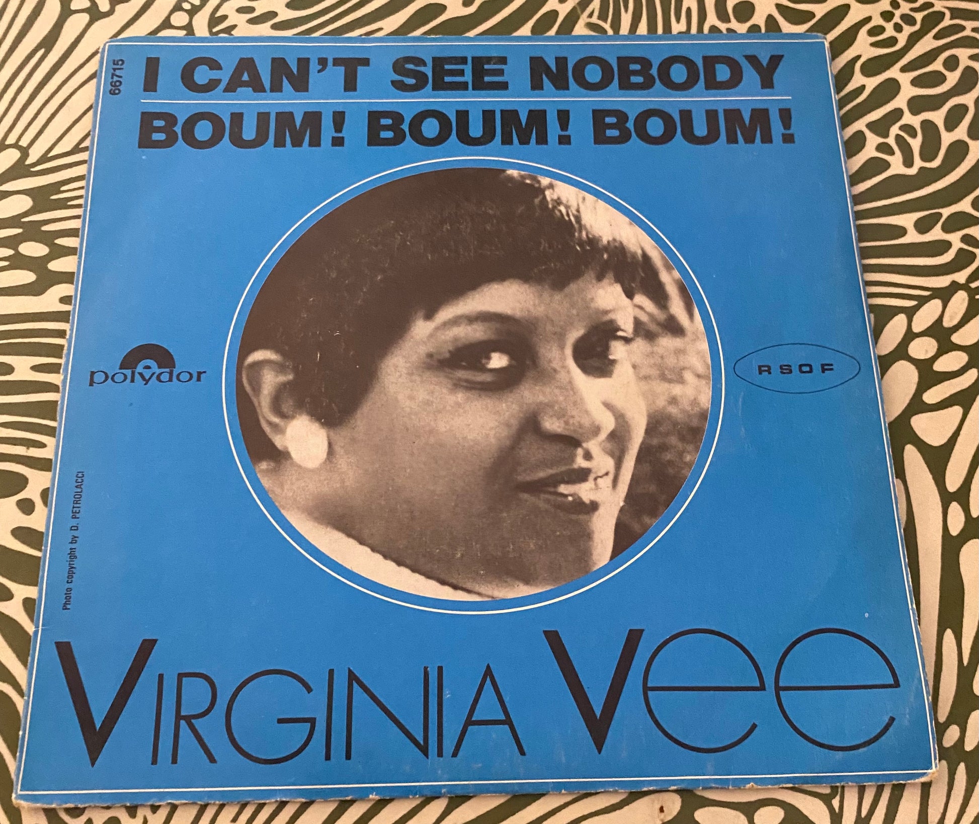 Disque vinyle 45 Tours Virginia Vee. I can’t see nobody.