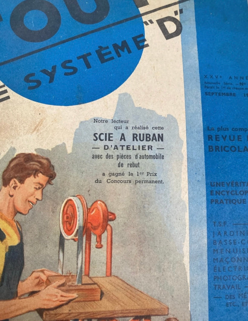 Magazine ancien Système D revue de bricolage. Scie à ruban