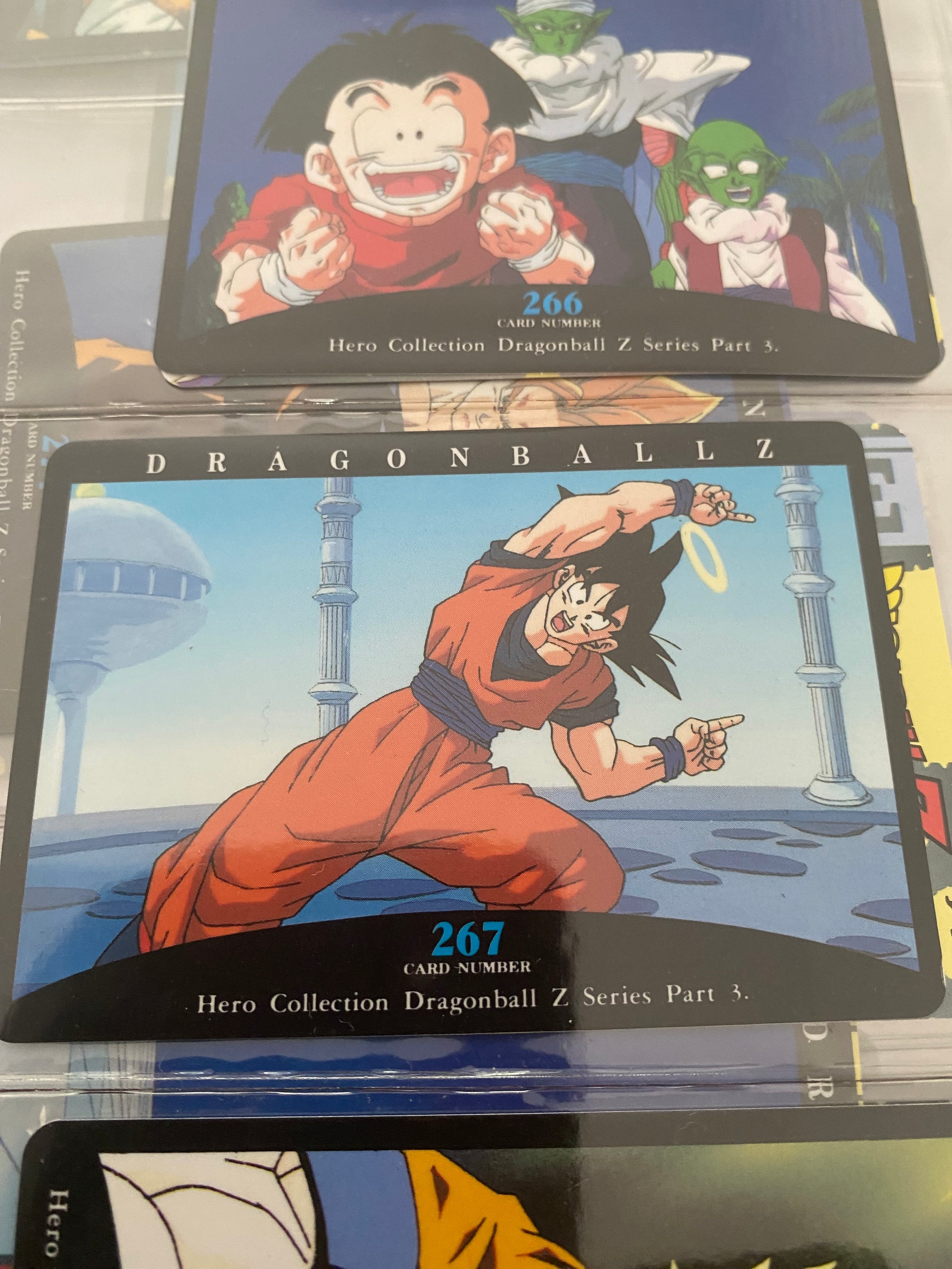 Dragon Ball Z part 3 cartes de collection numéro 265.266.267.268 Lot de 4.