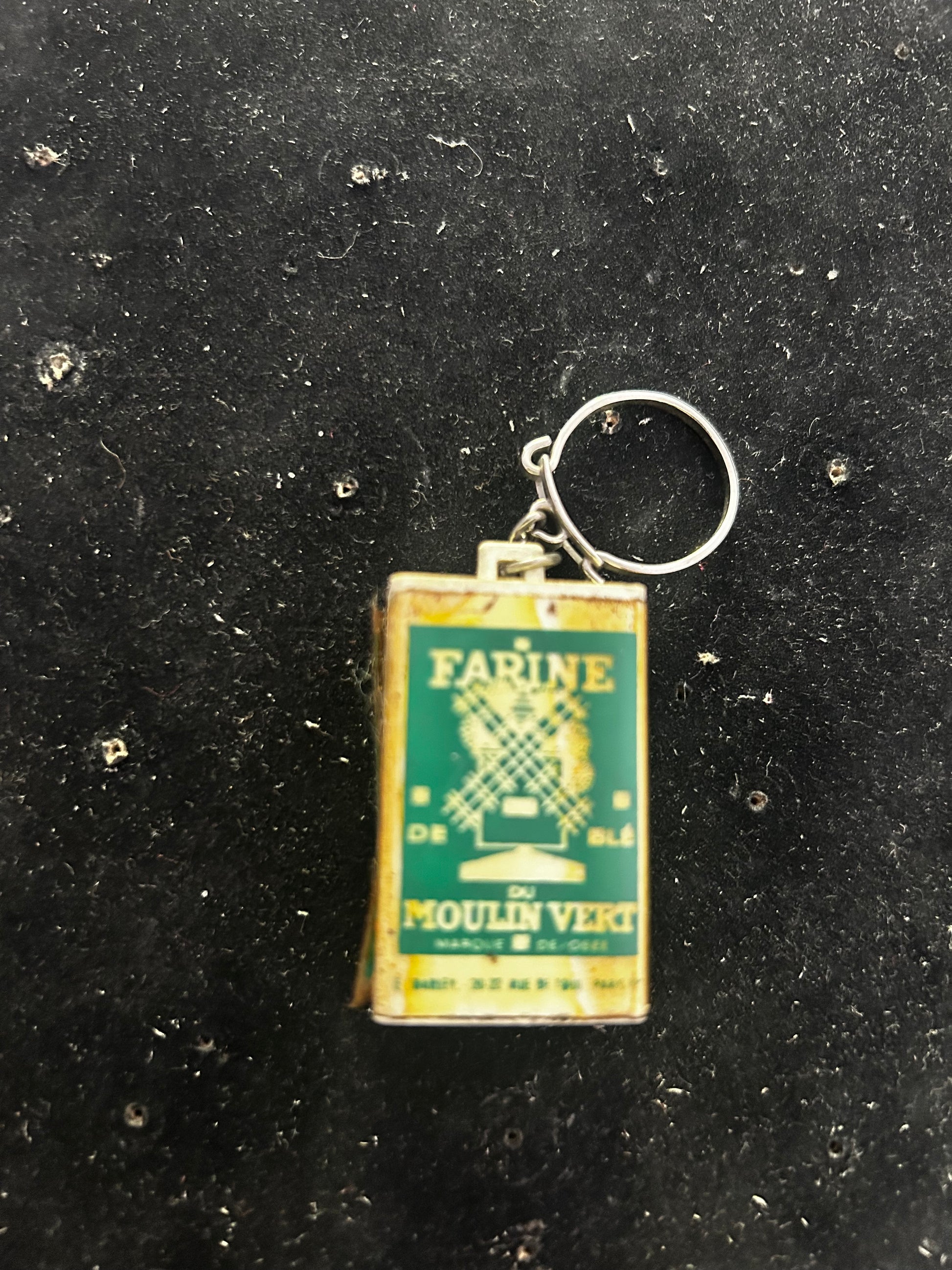 Porte clefs ancien Farine du moulin vert