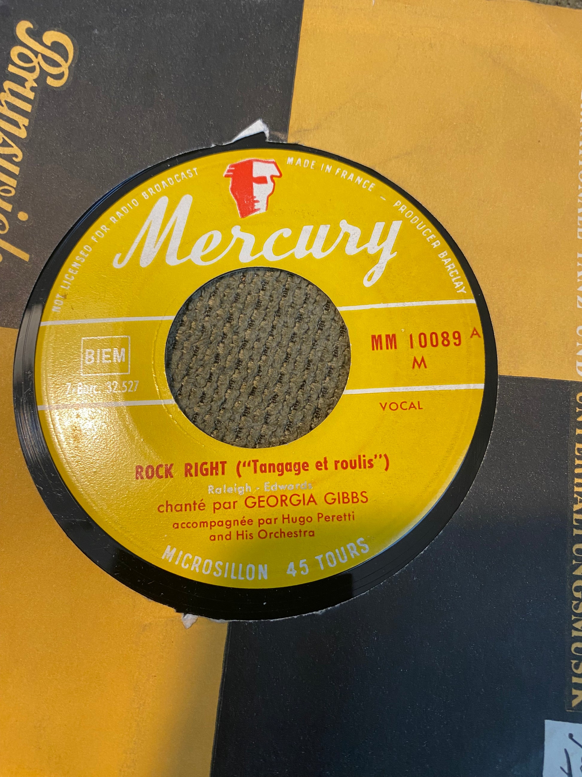 Disque vinyle 45 tours Rock Right georgia gibbs. The greatest thing