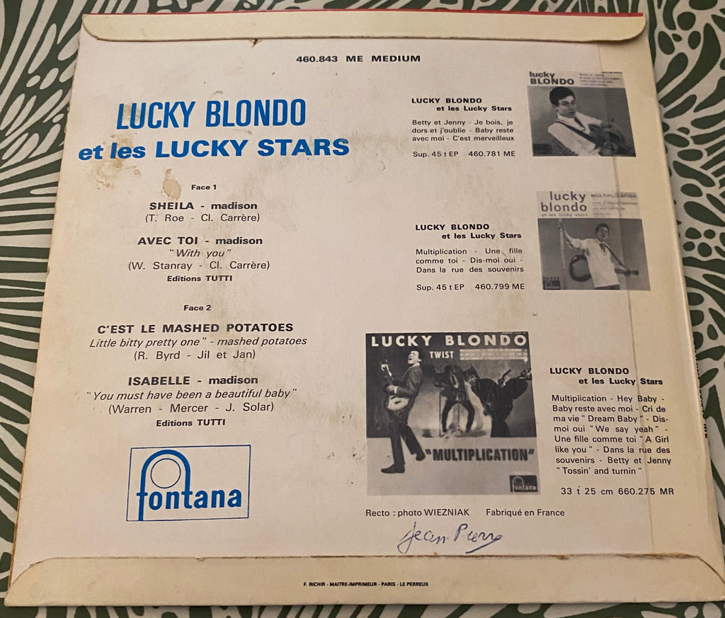 Disque vinyle 45 Tours Lucky Blondo. Sheila