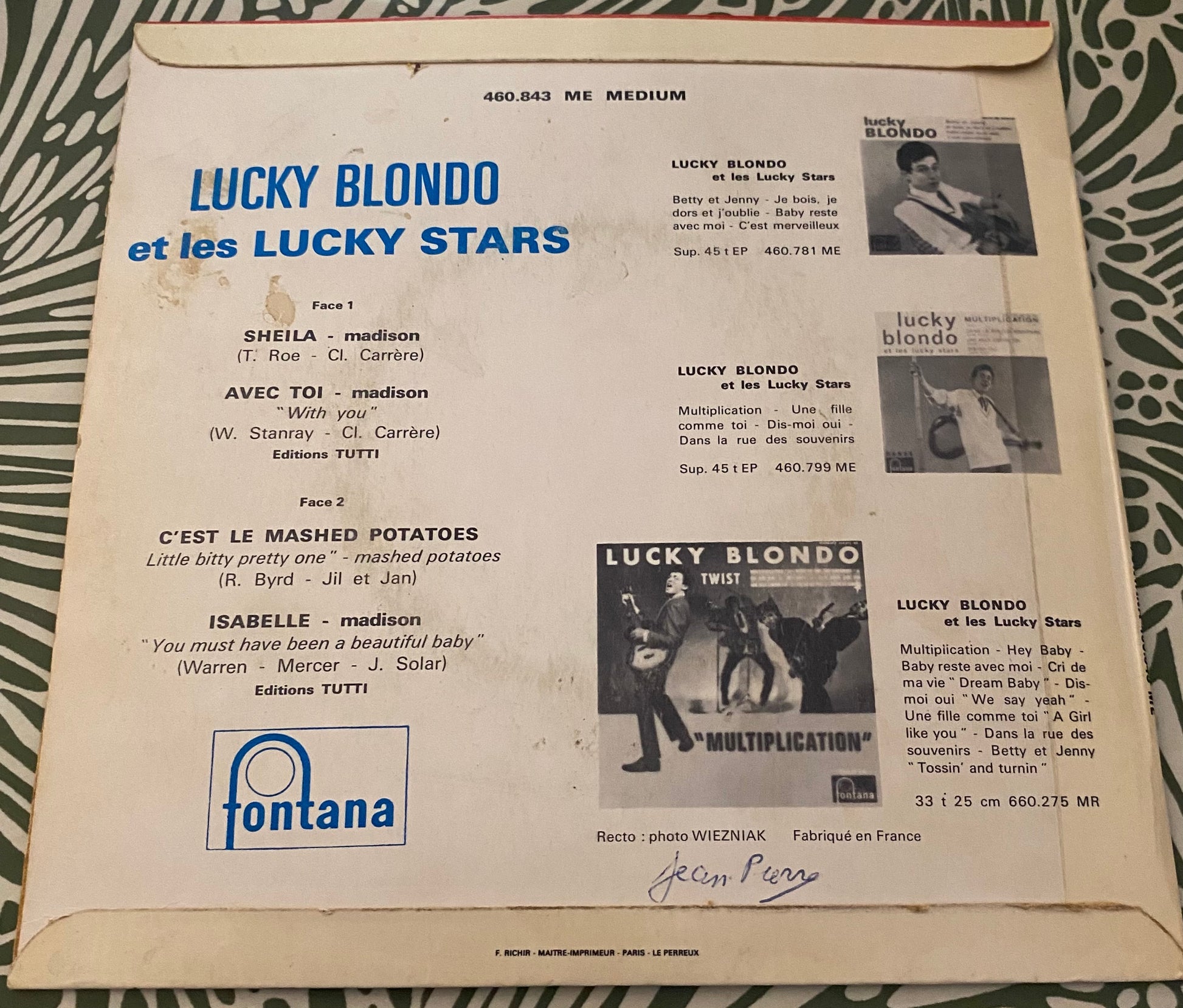 Disque vinyle 45 Tours Lucky Blondo. Sheila