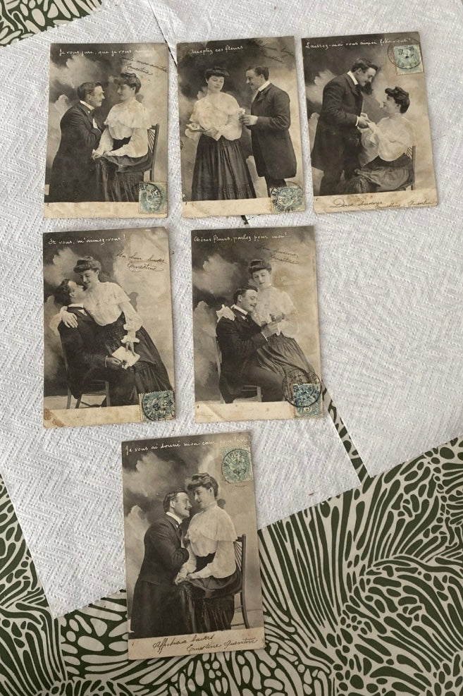 Cartes postales anciennes Fantasy couples Lot de 7 début 1900