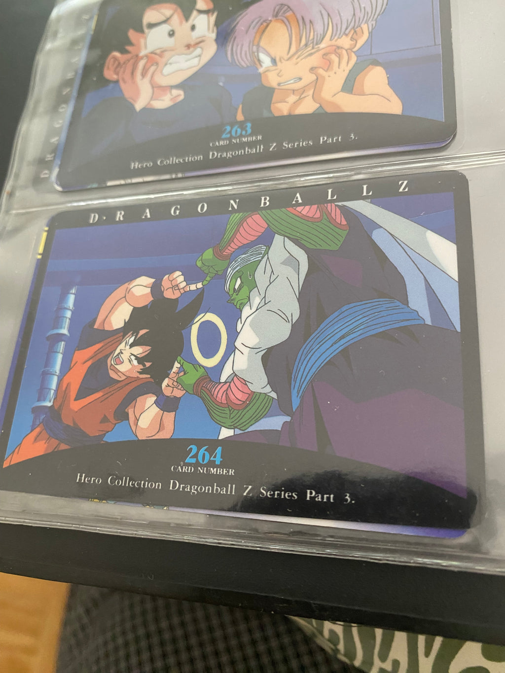 Dragon Ball Z part 3 cartes de collection numéro 261.262.263.264 Lot de 4.