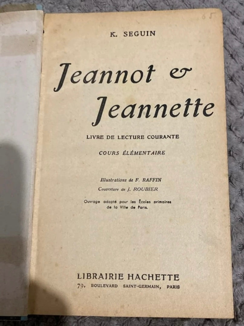 Livre ancien Jeannot et Jeannette. K. Seguin 1945