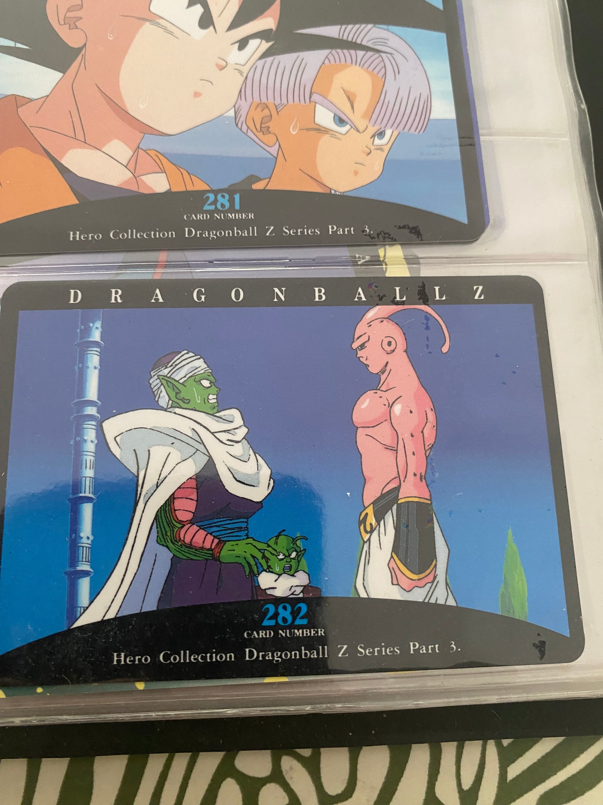 Dragon Ball Z part 3 cartes de collection numéro 279.280.281.282 Lot de 4