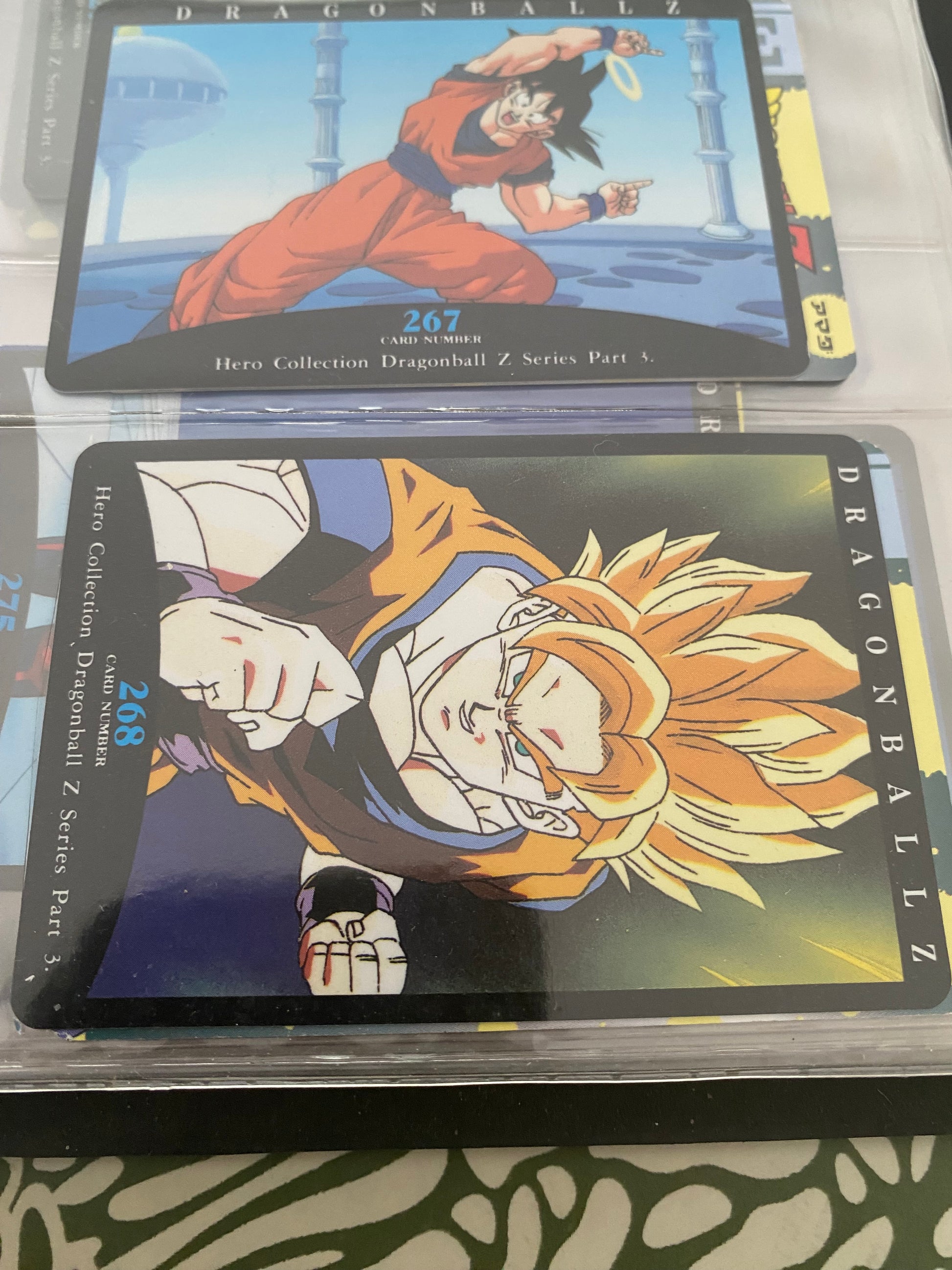 Dragon Ball Z part 3 cartes de collection numéro 265.266.267.268 Lot de 4.