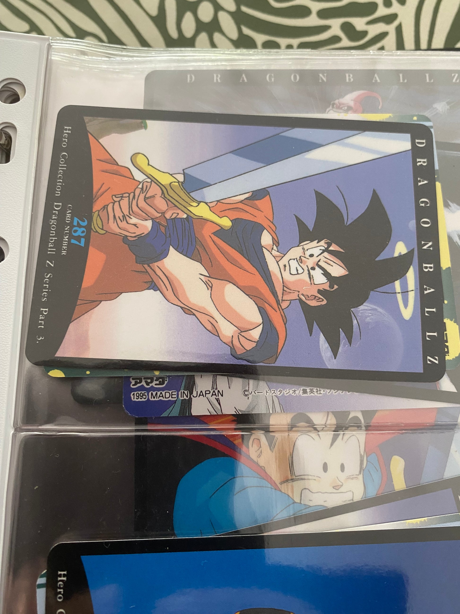 Dragon Ball Z part 3 cartes de collection numéro 287.288.289 Lot de 3