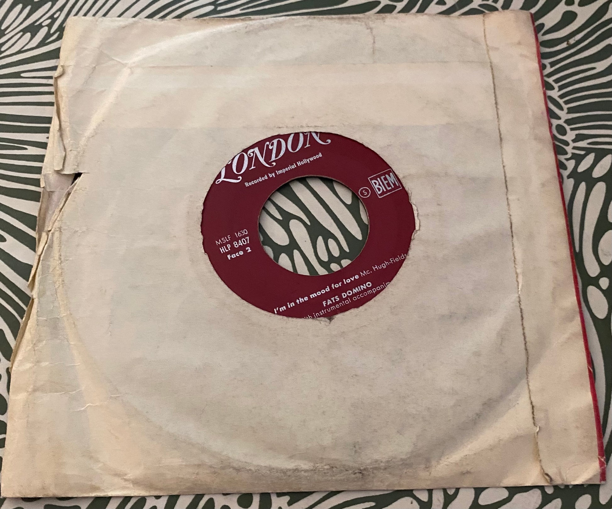 Disque vinyle 45 tours Fats Domino. I ´m Walkin