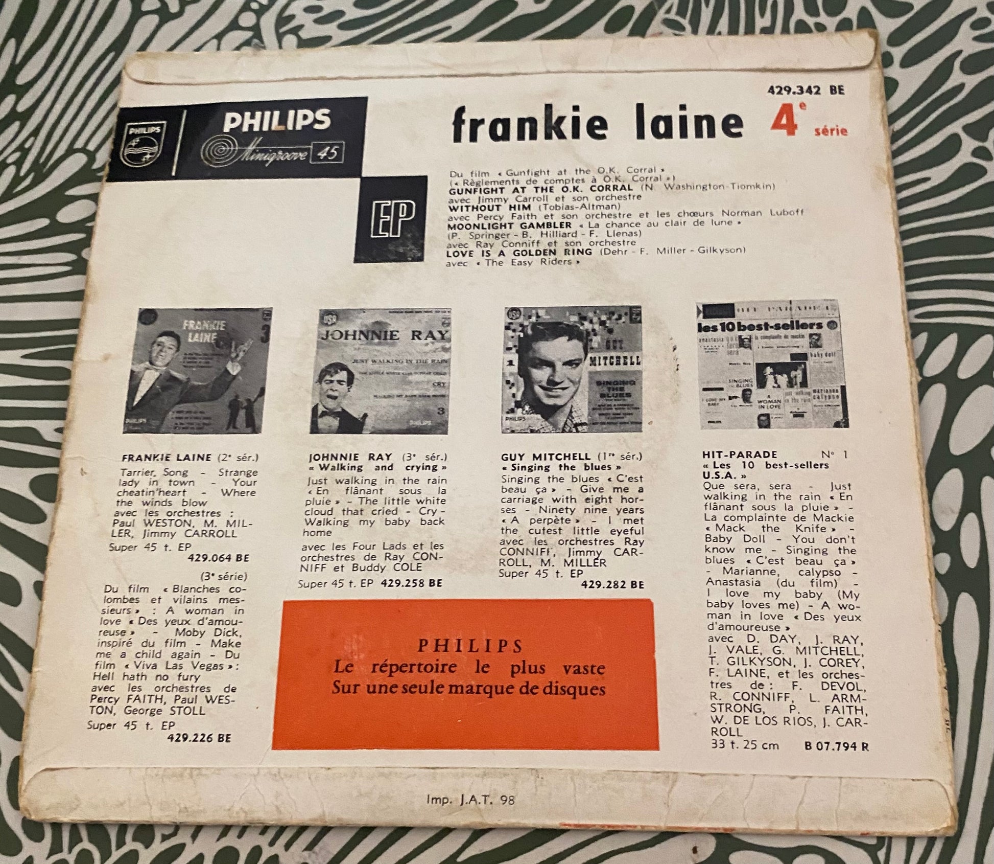 Disque vinyle 45 Tours Frankie Laine. Bande originale du film A ok corral