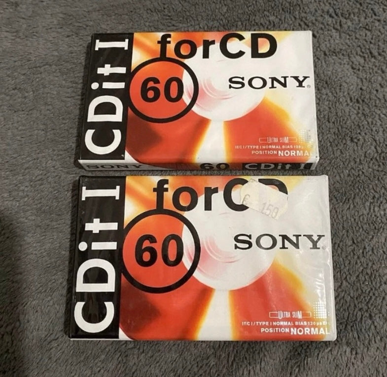 Cassettes neuves audio Sony Cdit I for Cd 60 Lot de 2