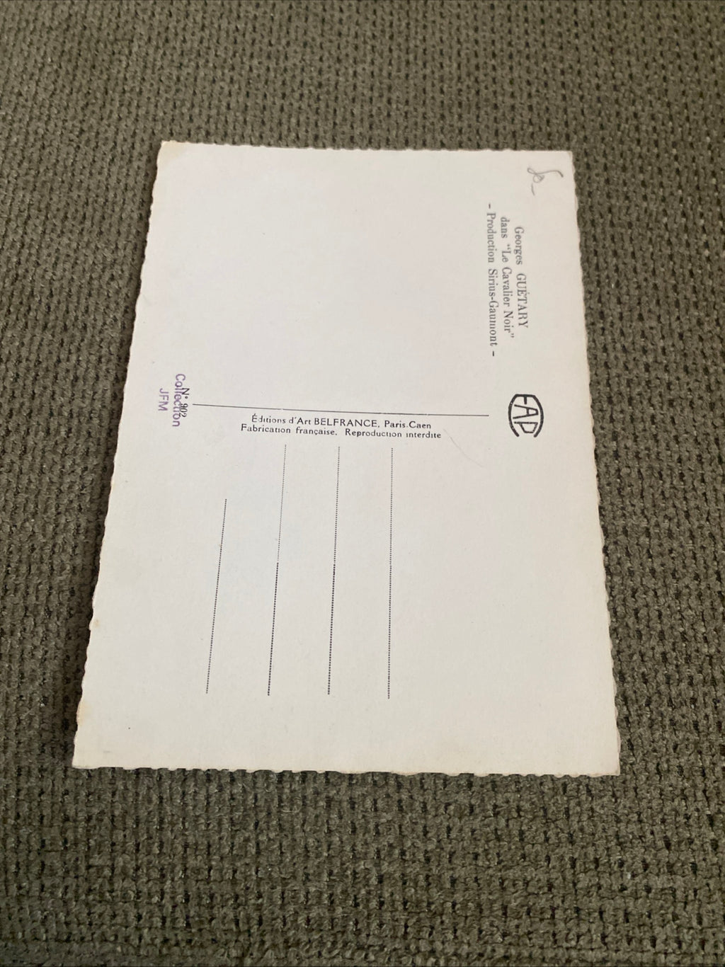 Carte postale carte promo dédicacée Georges Guetary