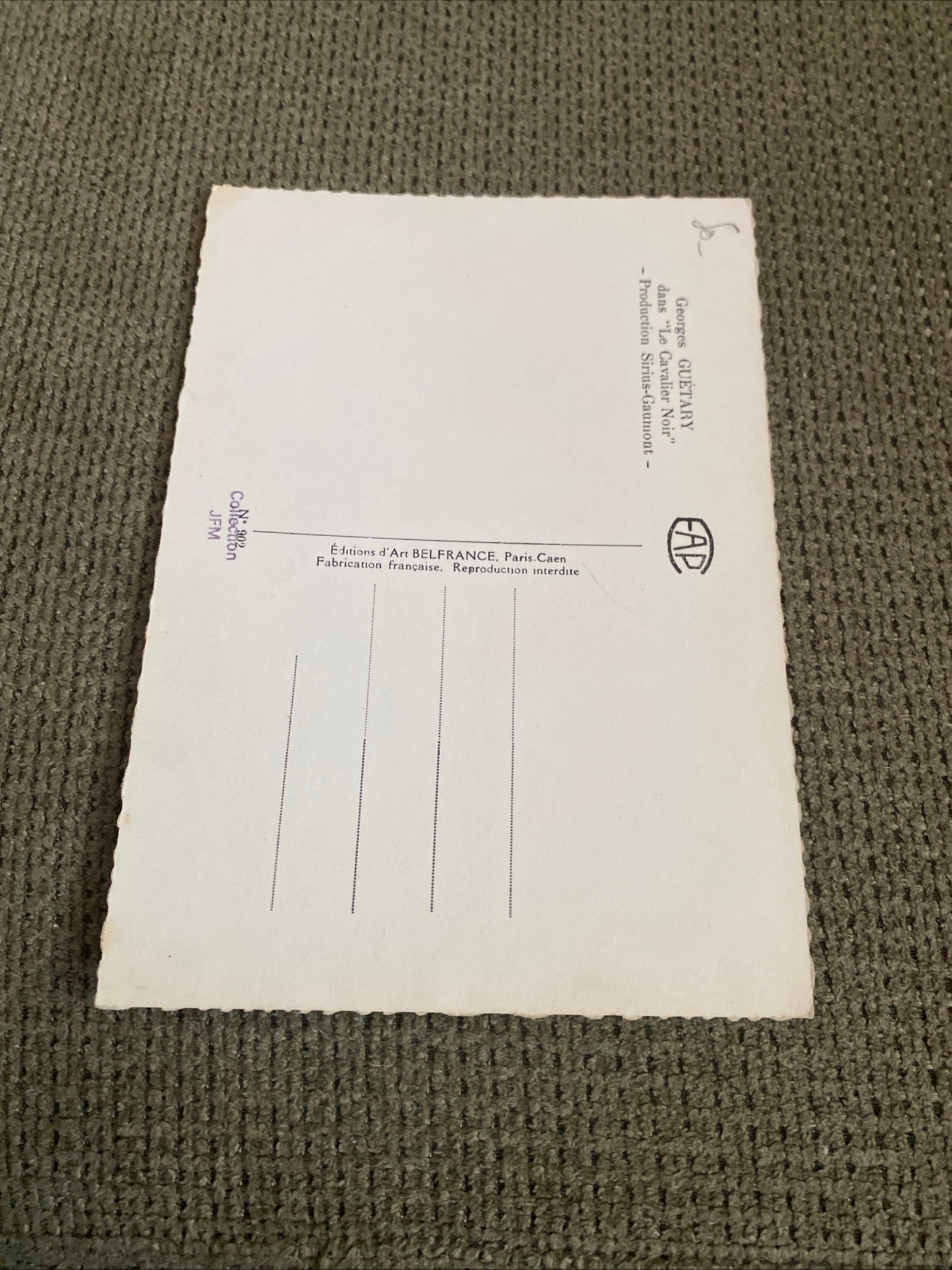 Carte postale carte promo dédicacée Georges Guetary