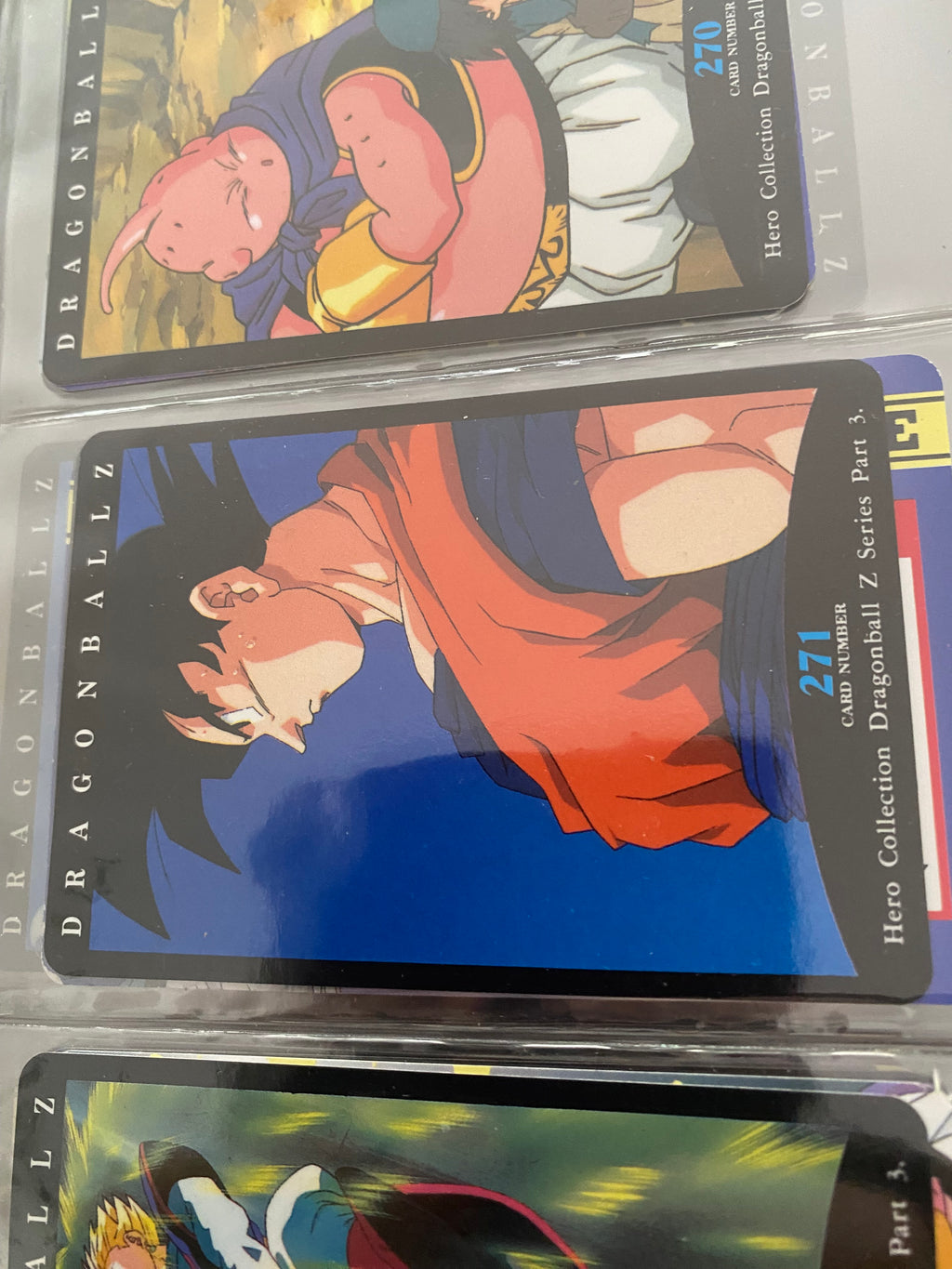 Dragon Ball Z part 3 cartes de collection numéro 270.271.272 Lot de 3