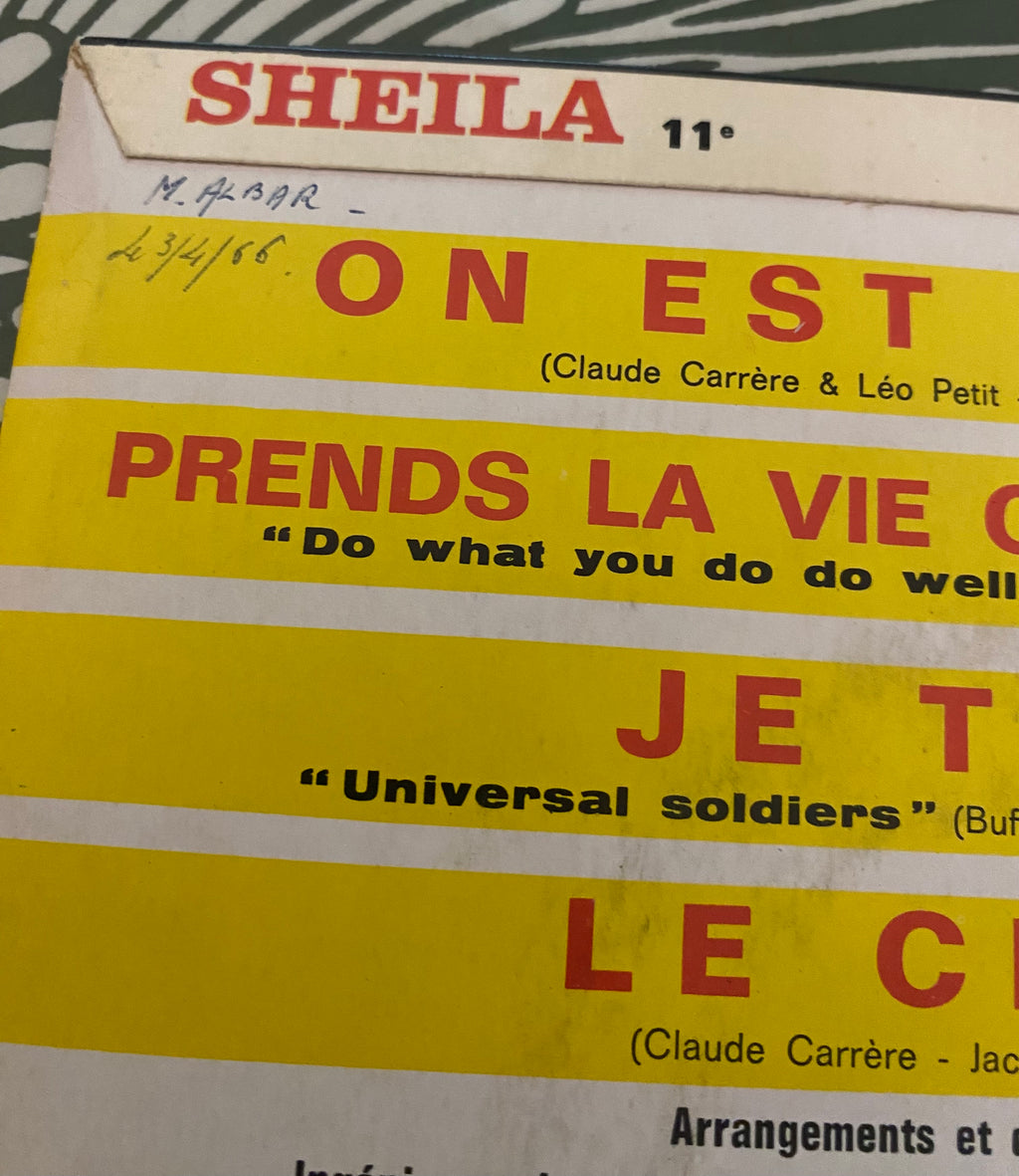 Disque vinyle 45 tours Sheila. Le cinéma