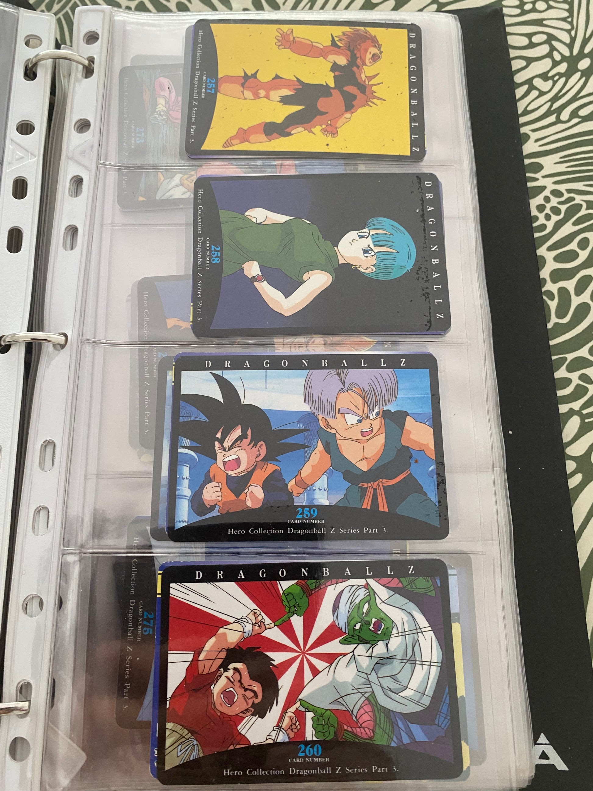 Dragon Ball Z part 3 cartes de collection numéro 257.258.259.260 Lot de 4