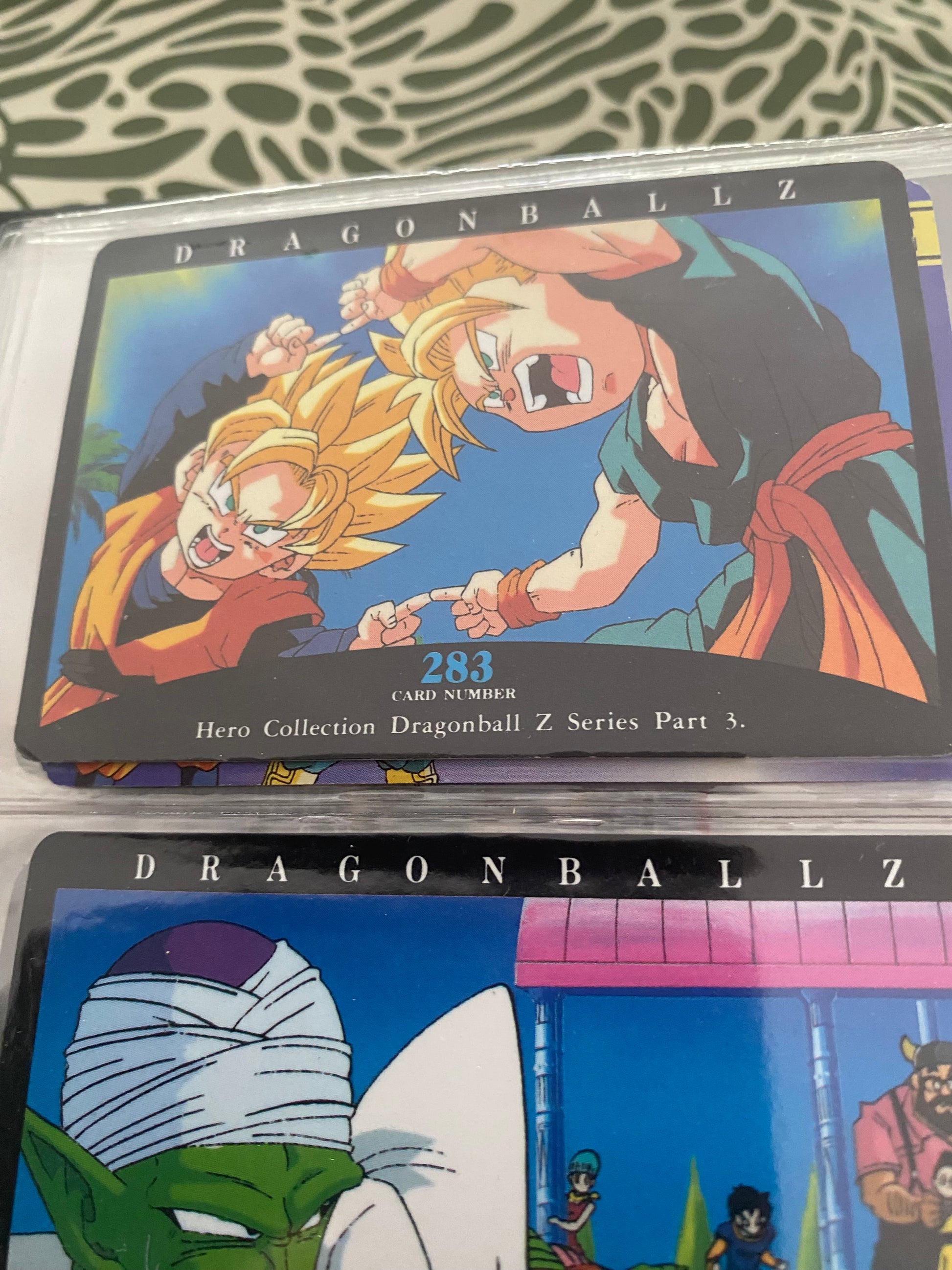 Dragon Ball Z part 3. Cartes de collection numéro 283.284.285.286 Lot de 4.