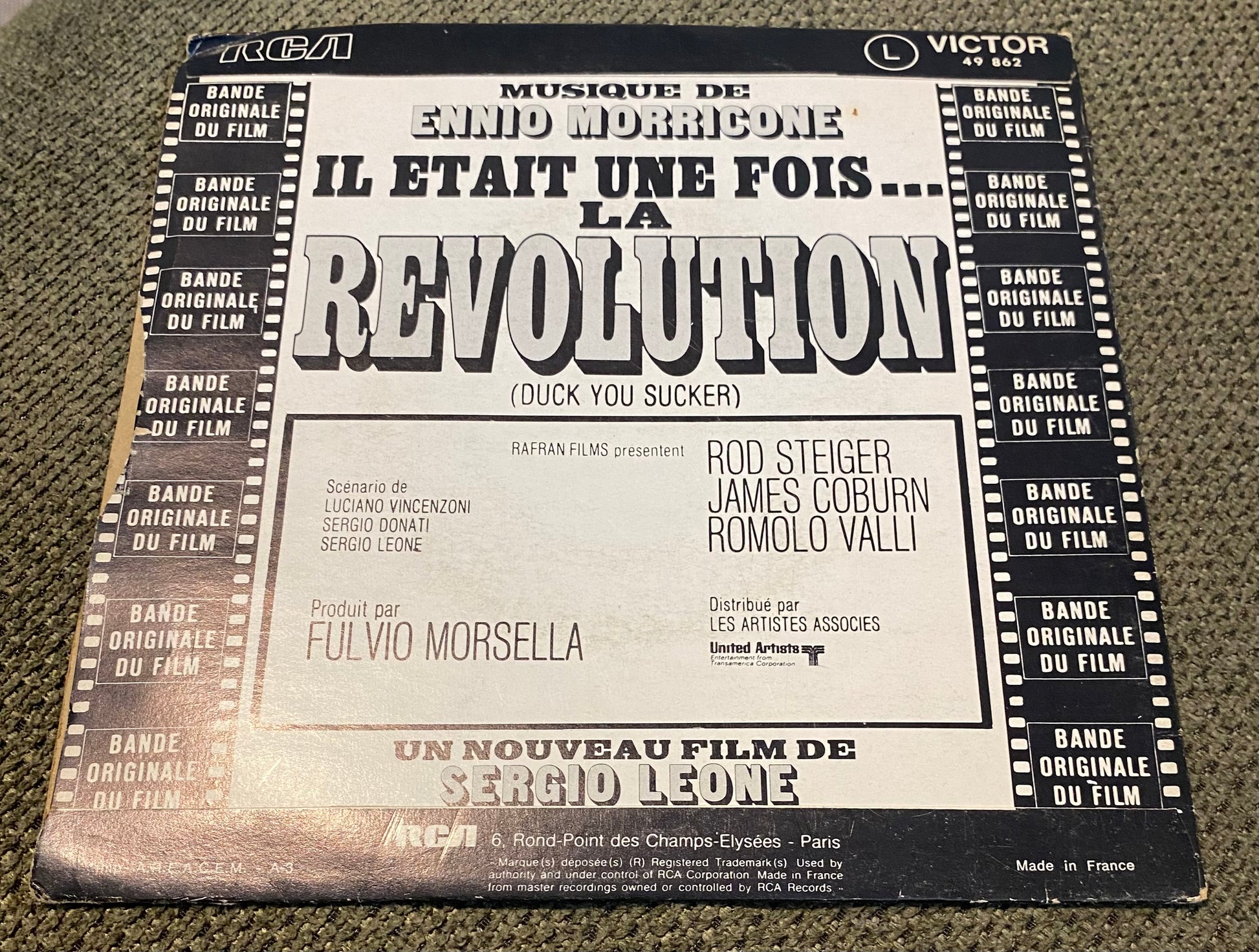 Disque vinyle 45 Tours Ennio Morricone Film il était une fois la révolution