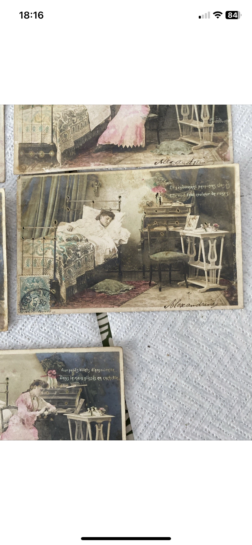 Cartes postales anciennes. Rêves de fiancée. Édition R. P. I début 1900 Lot de 5