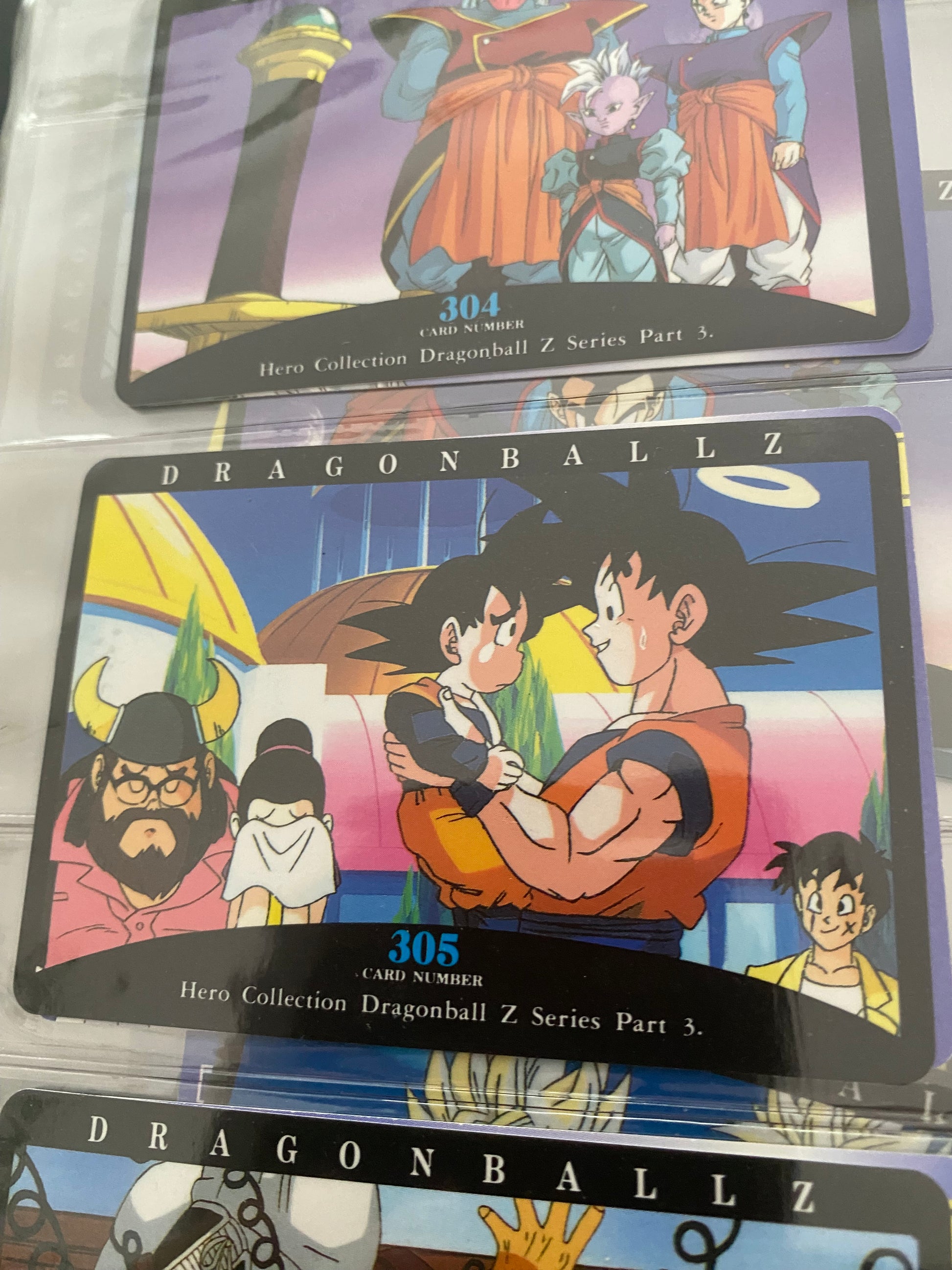 Dragon Ball Z part 3 cartes de collection numéro 303.304.305.306 Lot de 4