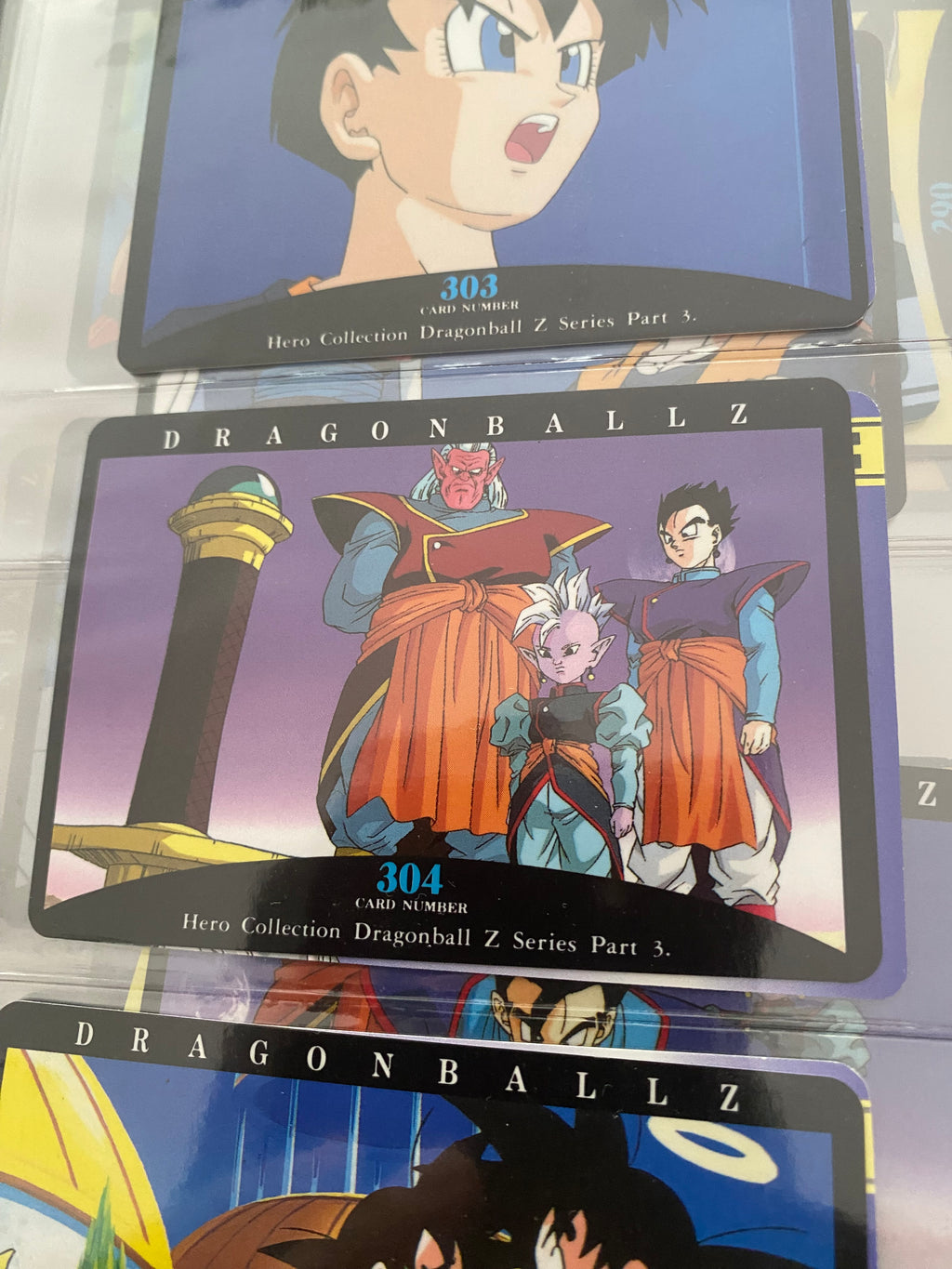 Dragon Ball Z part 3 cartes de collection numéro 303.304.305.306 Lot de 4