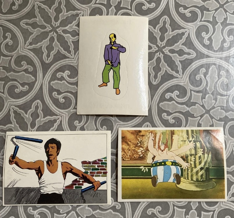Images anciennes Bruce Lee. Astérix. Karaté. Images Self Lot de 3