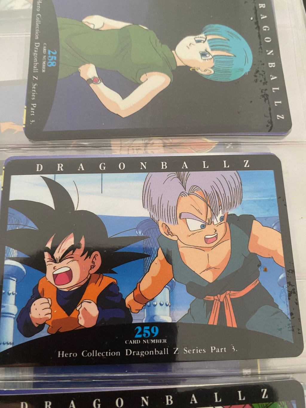 Dragon Ball Z part 3 cartes de collection numéro 257.258.259.260 Lot de 4