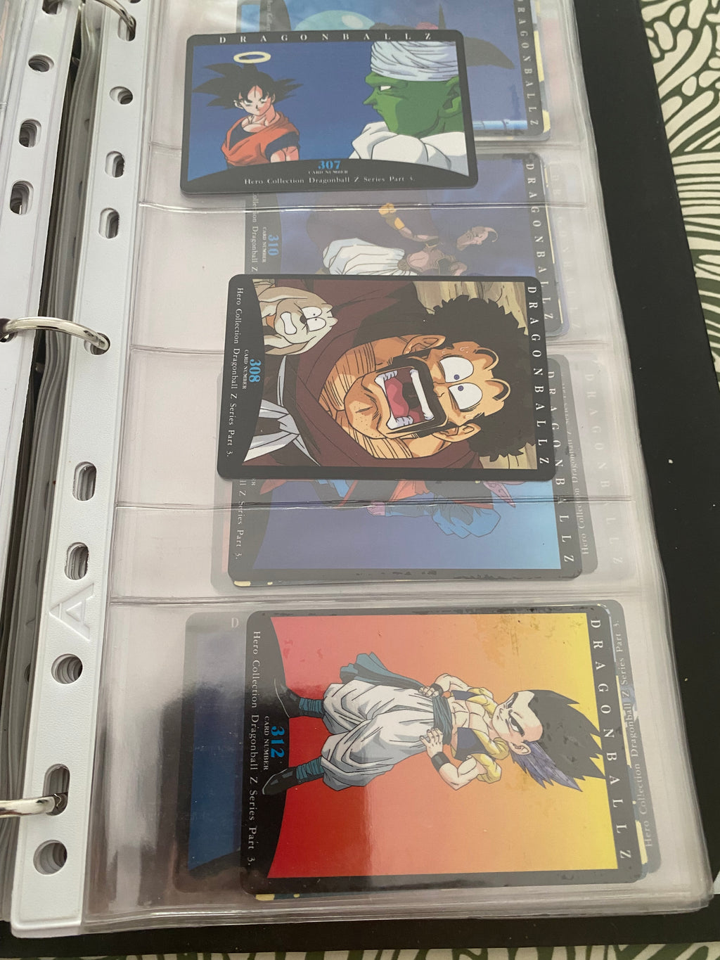 Dragon Ball Z part 3 cartes de collection numéro 307.308.312 Lot de 3