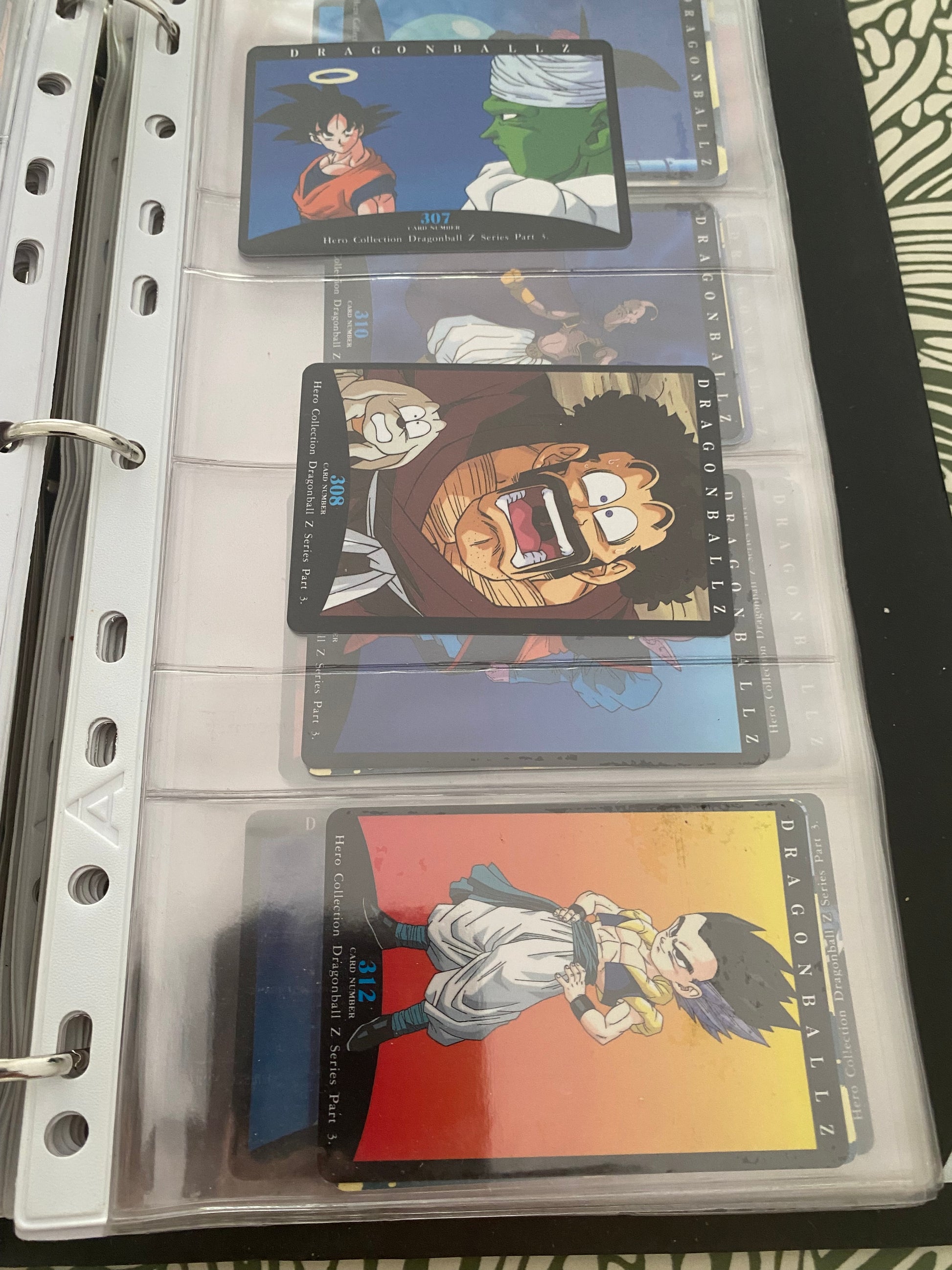 Dragon Ball Z part 3 cartes de collection numéro 307.308.312 Lot de 3